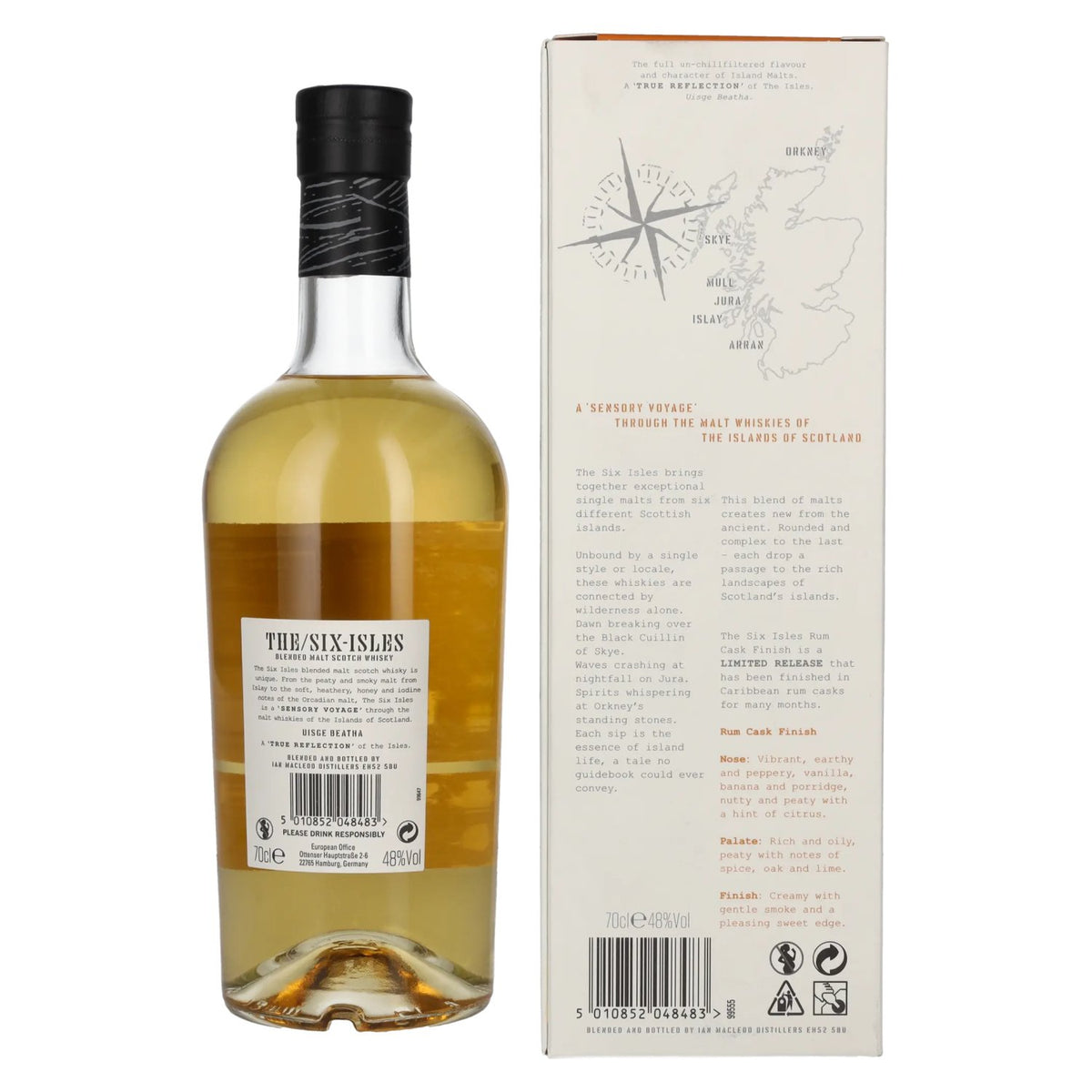 The Six Isles Blended Malt Scotch Whisky RUM CASK FINISH Limited Release 48% Vol. 0,7l in Geschenkbox