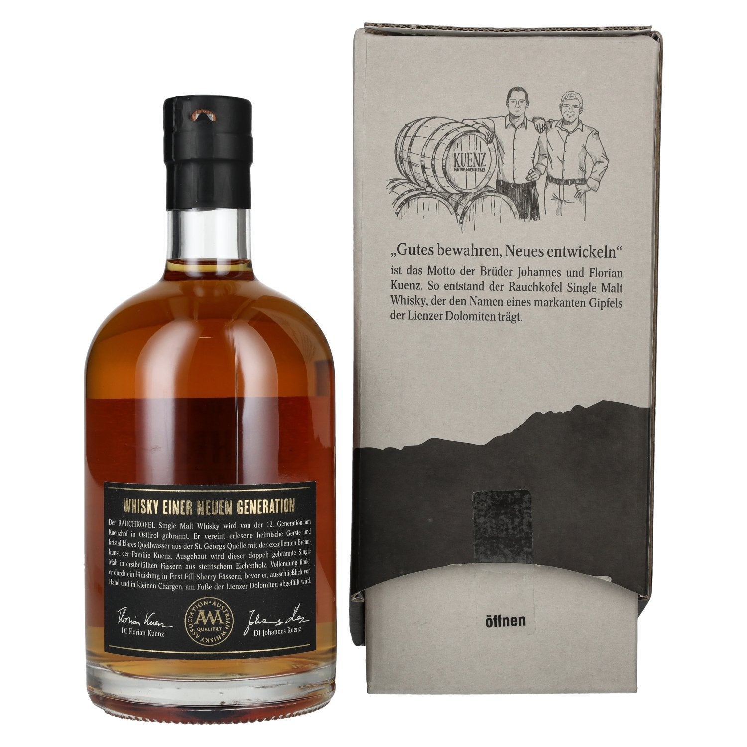 Kuenz Naturbrennerei Rauchkofel Single Malt Whisky Sherry Cask Finished 43% Vol. 0,5l en boîte cadeau