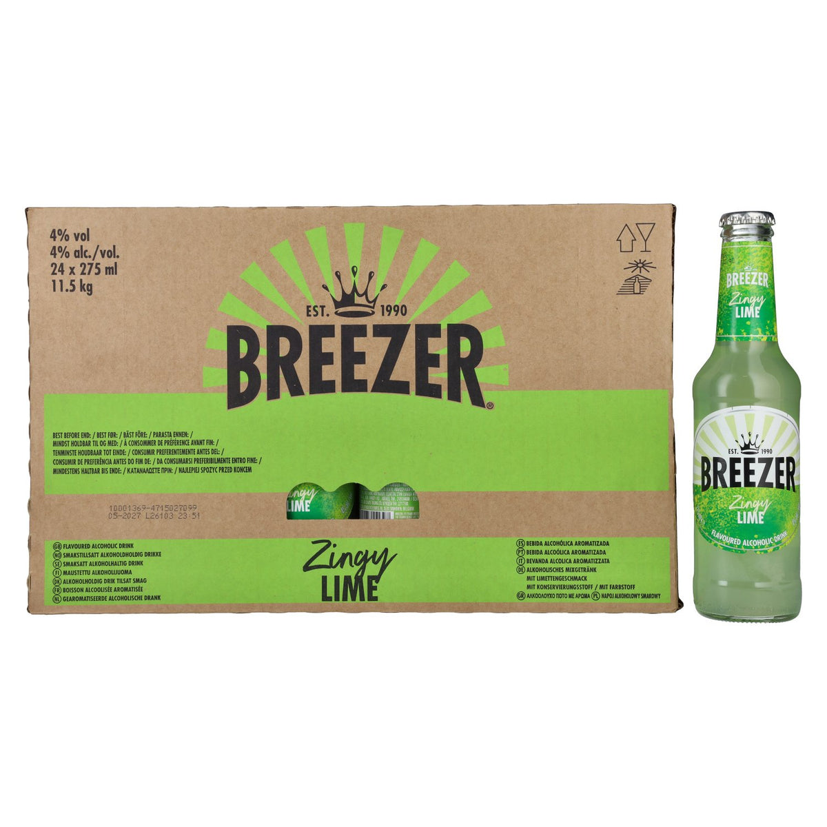 Bacardi Breezer Zingy Lime 4% vol. 24x0,275l