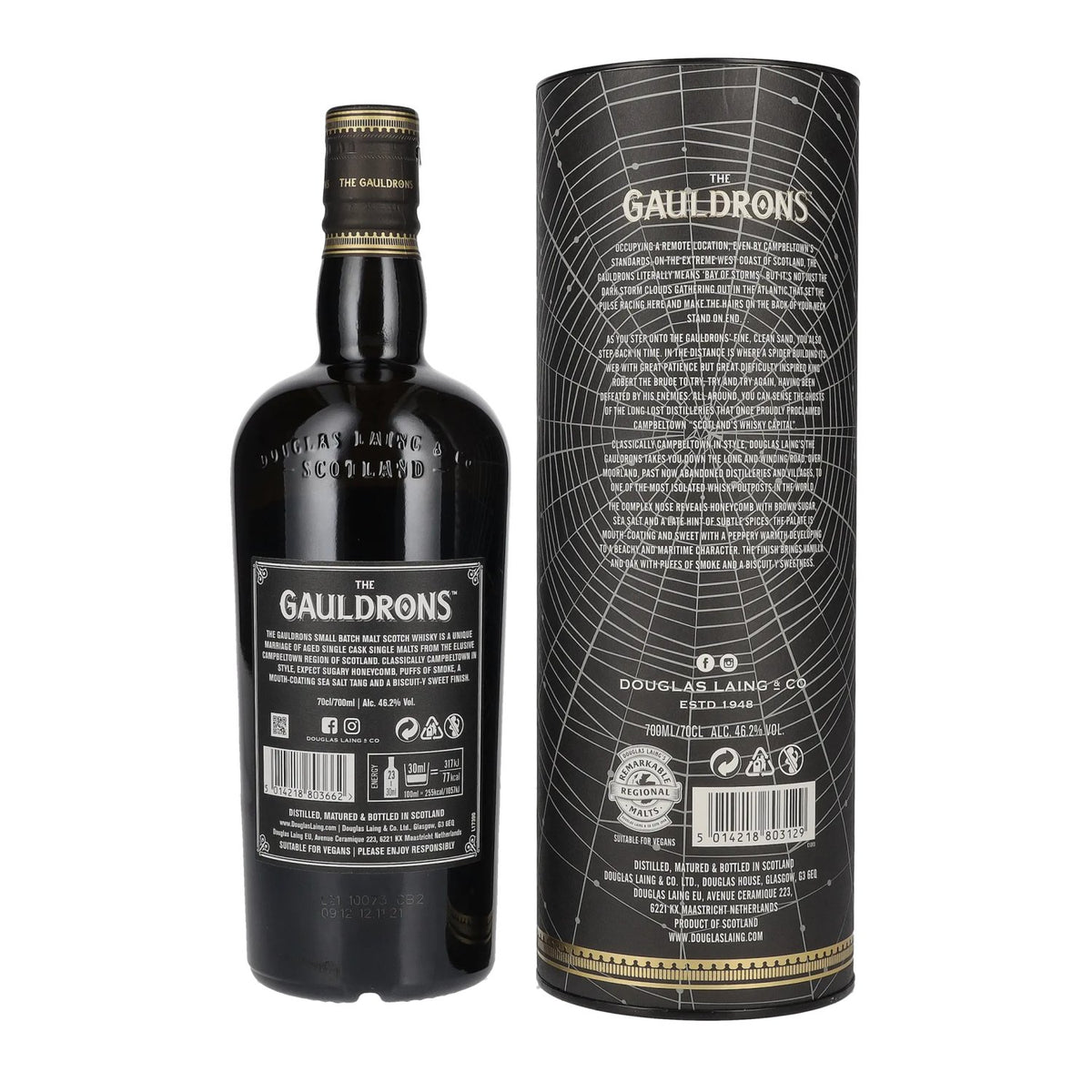 Douglas Laing THE GAULDRONS Small Batch Bottling 46,2 % vol., 0,7 l, dans un coffret cadeau
