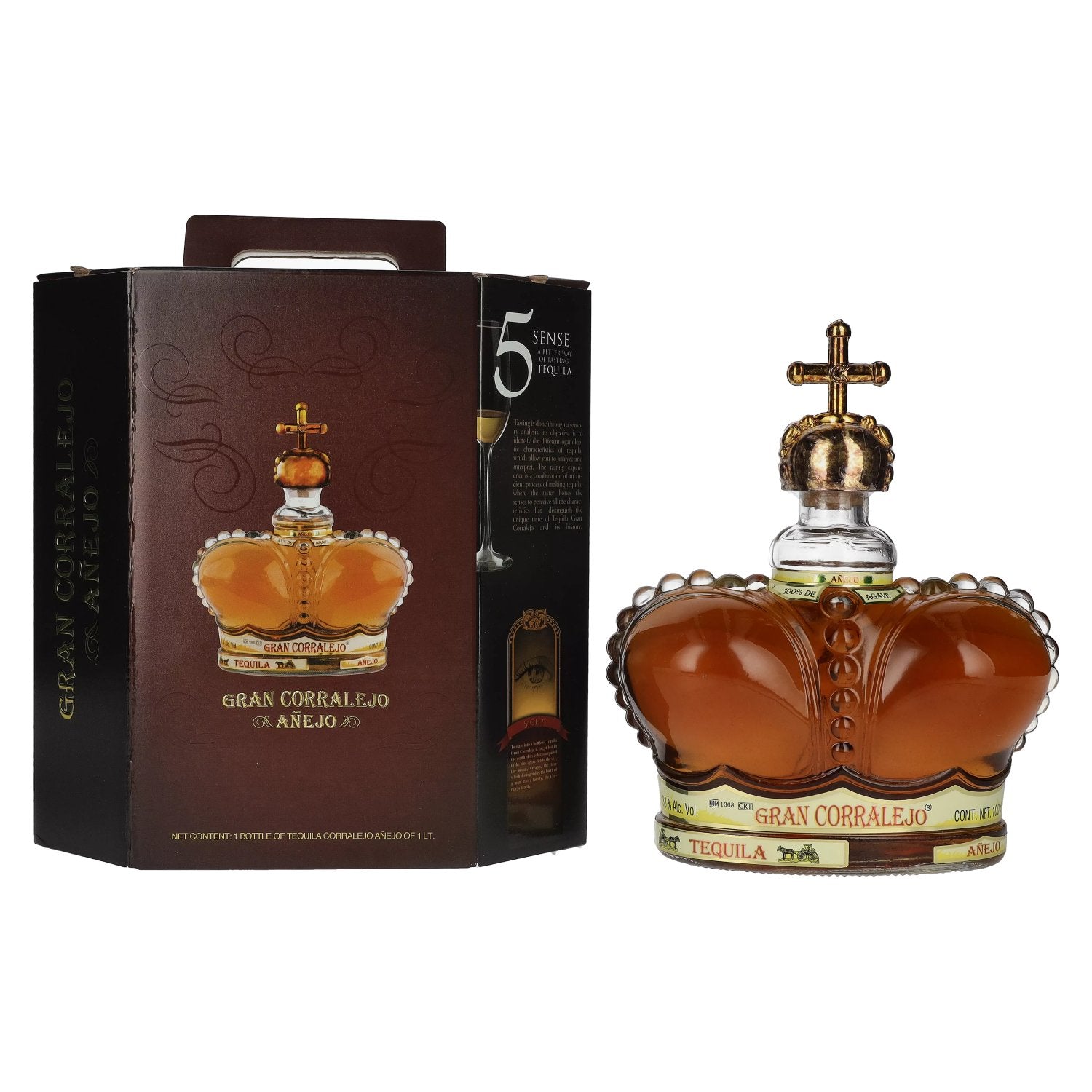 Gran Corralejo Tequila AÑEJO 100% de Agave 38% Vol. 1l in geschenkverpakking