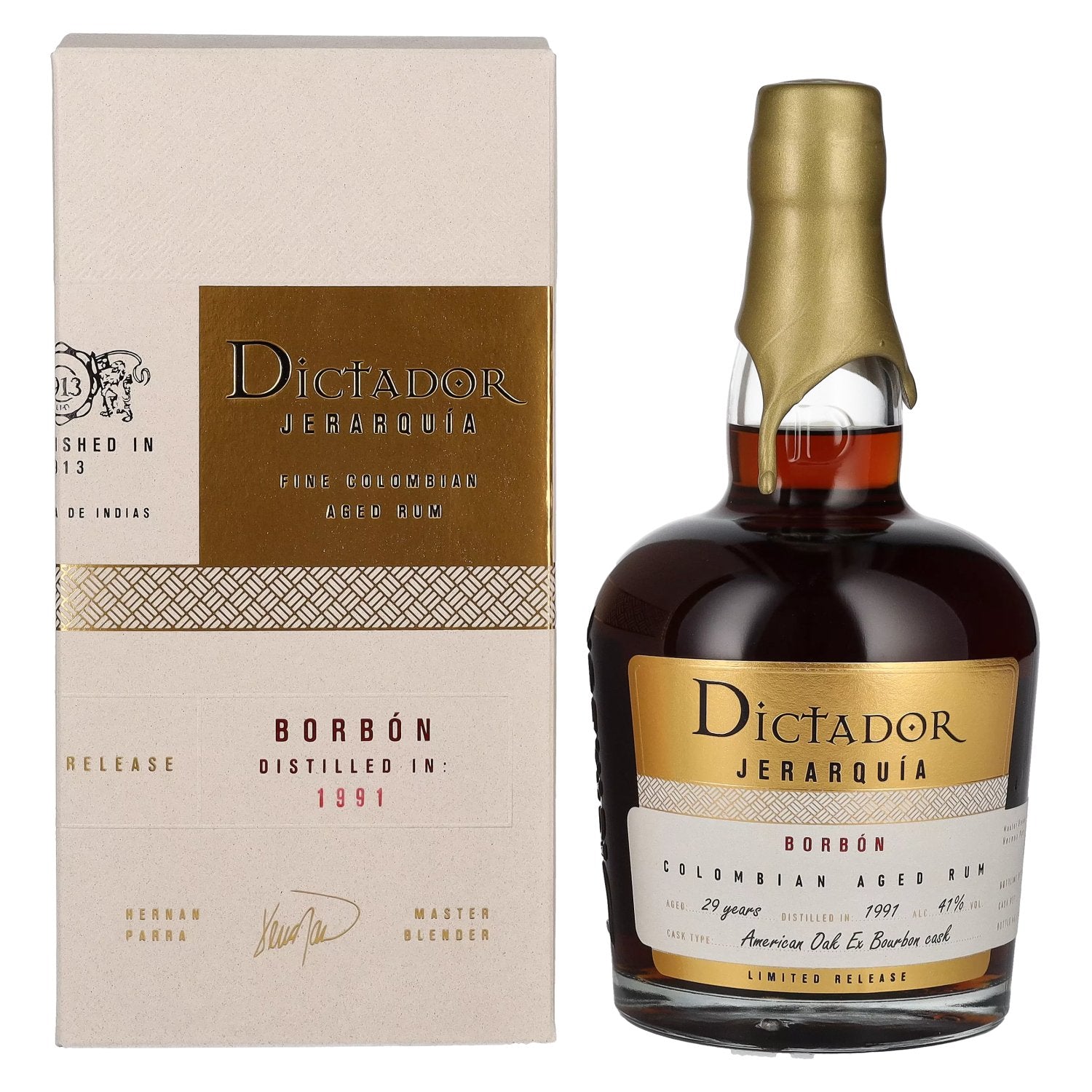 Dictador JERARQUÍA 29 Years Old BORBÓN Rum 1991 41% Vol. 0,7l in gift box