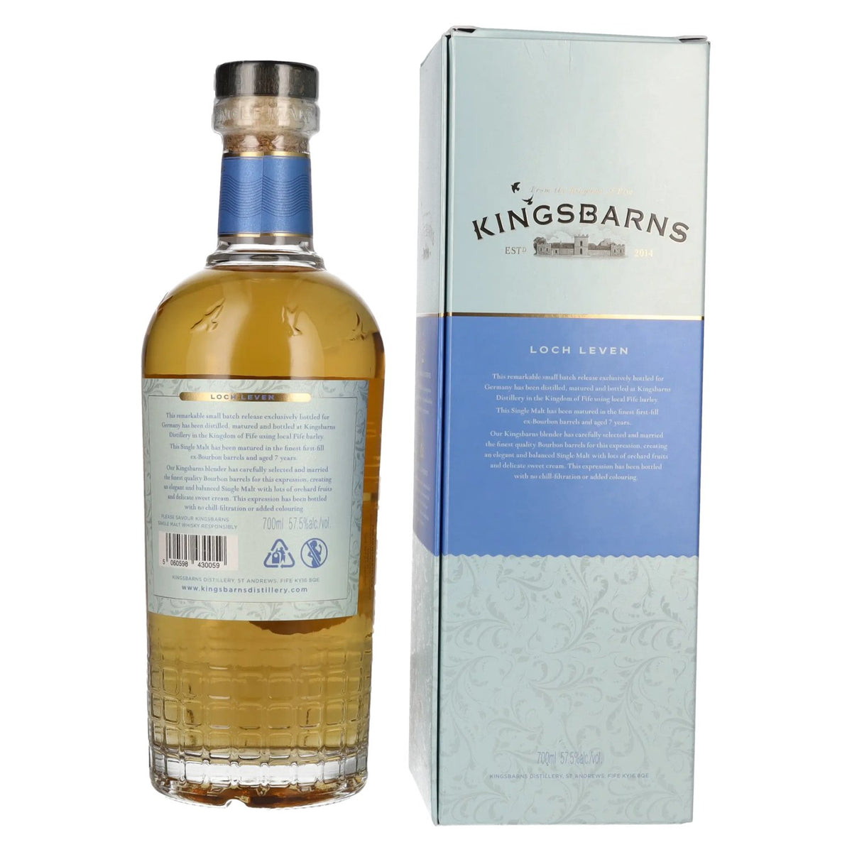 Kingsbarns LOCH LEVEN Lowland Single Malt Scotch Whisky 57.5% ABV 0.7l in a gift box