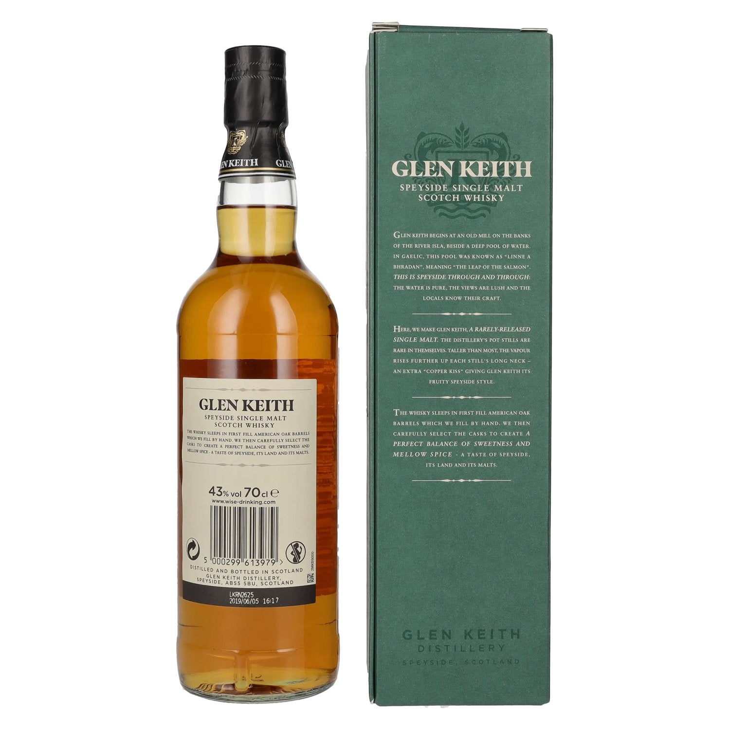 Glen Keith 25 Years Old Speyside Single Malt 43% Vol. 0,7l en boîte cadeau