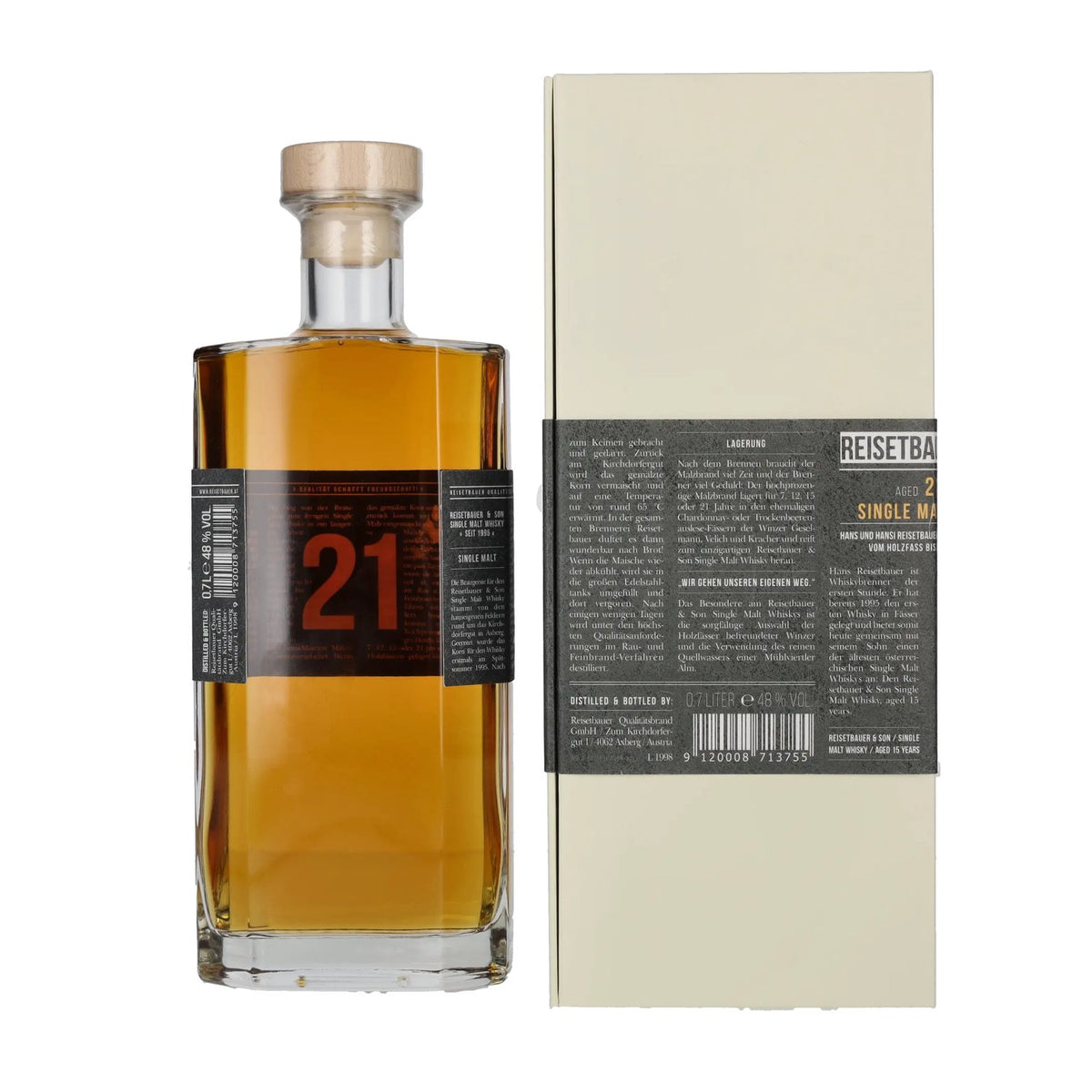 Reisetbauer &amp; Zoon 21 Years Old Single Malt Whisky 48% Vol. 0,7l in geschenkverpakking