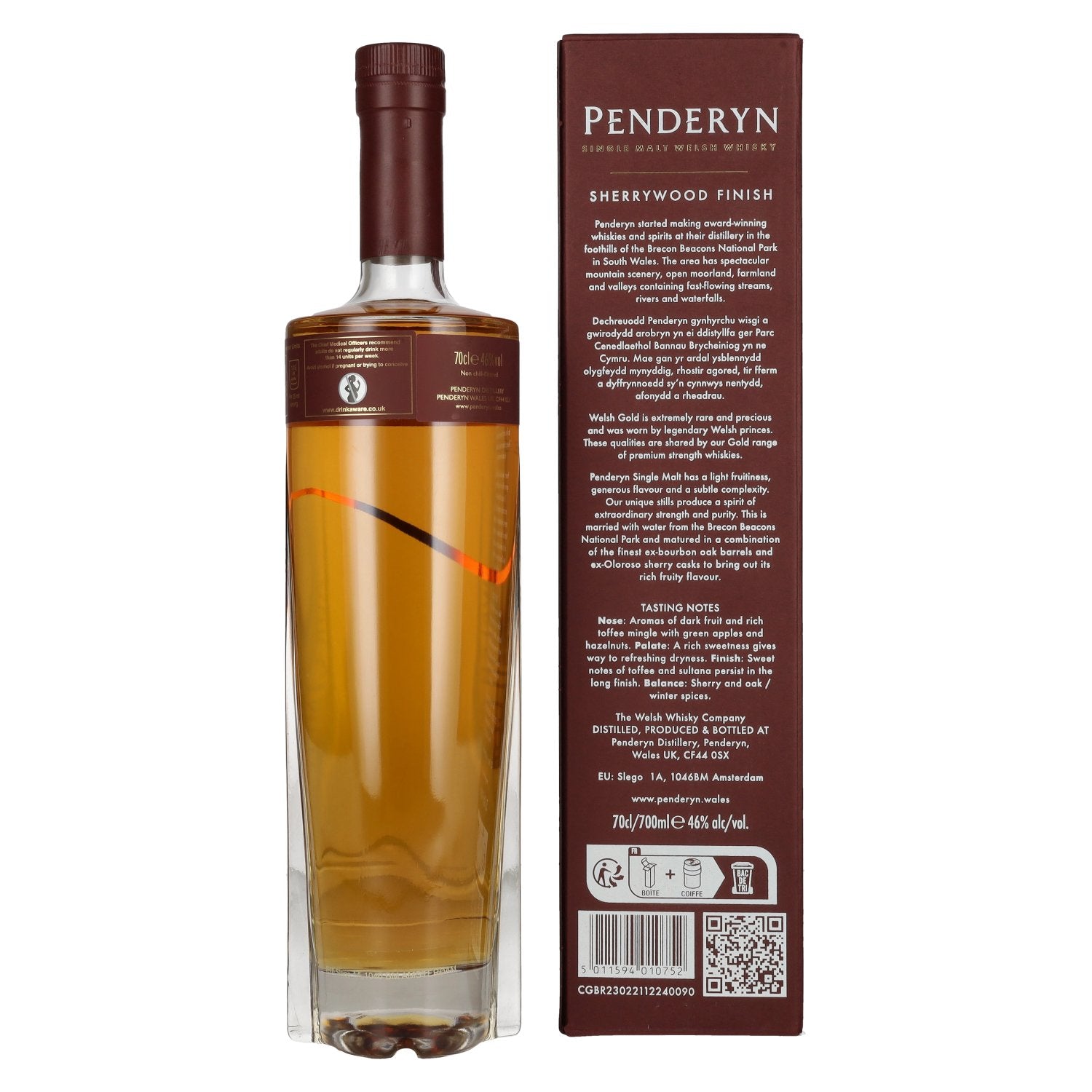 Penderyn SHERRYWOOD Single Malt Welsh Whisky 46% Vol. 0,7l in Geschenkbox
