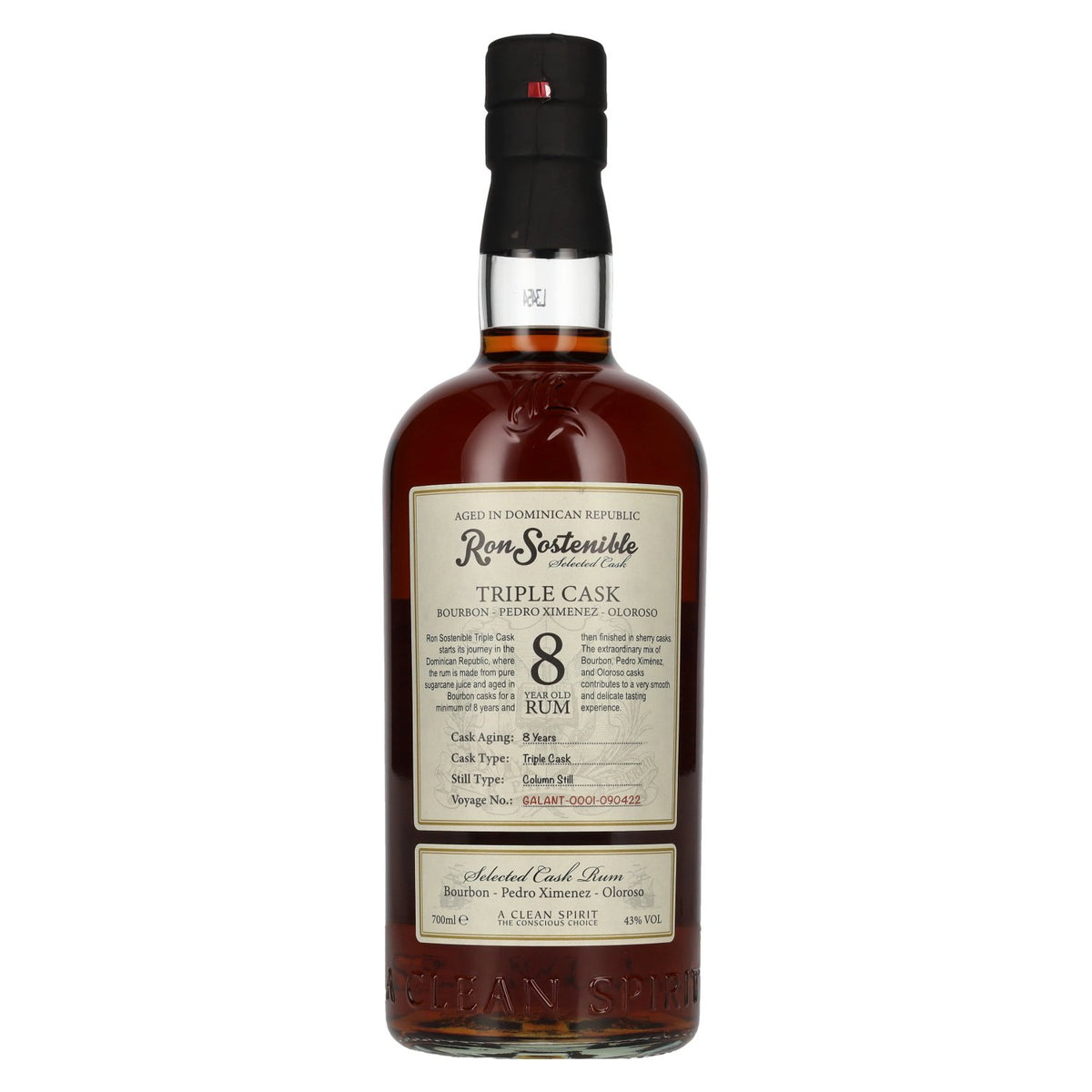 Ron Sostenible, rhum triple fût de 8 ans d'âge, 43 % vol., 0,7 l