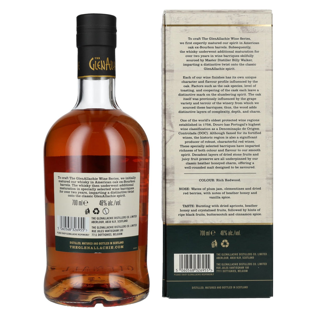 The GlenAllachie 9 Years Old DOURO VALLEY WINE CASK FINISH Limited Edition 48% vol. 0,7 l in geschenkverpakking