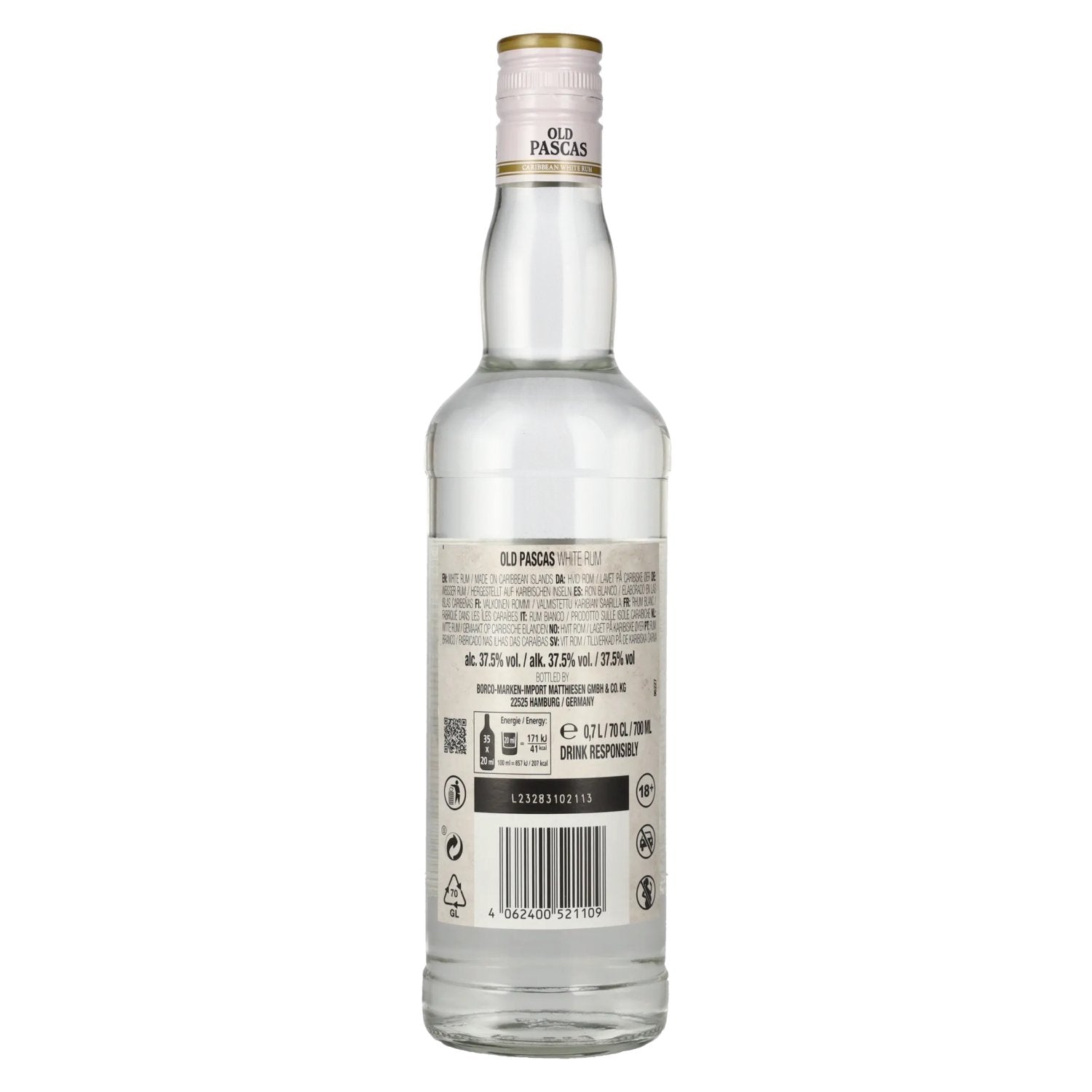 Old Pascas Caraïbische Witte Rum 37,5% Vol. 0,7l