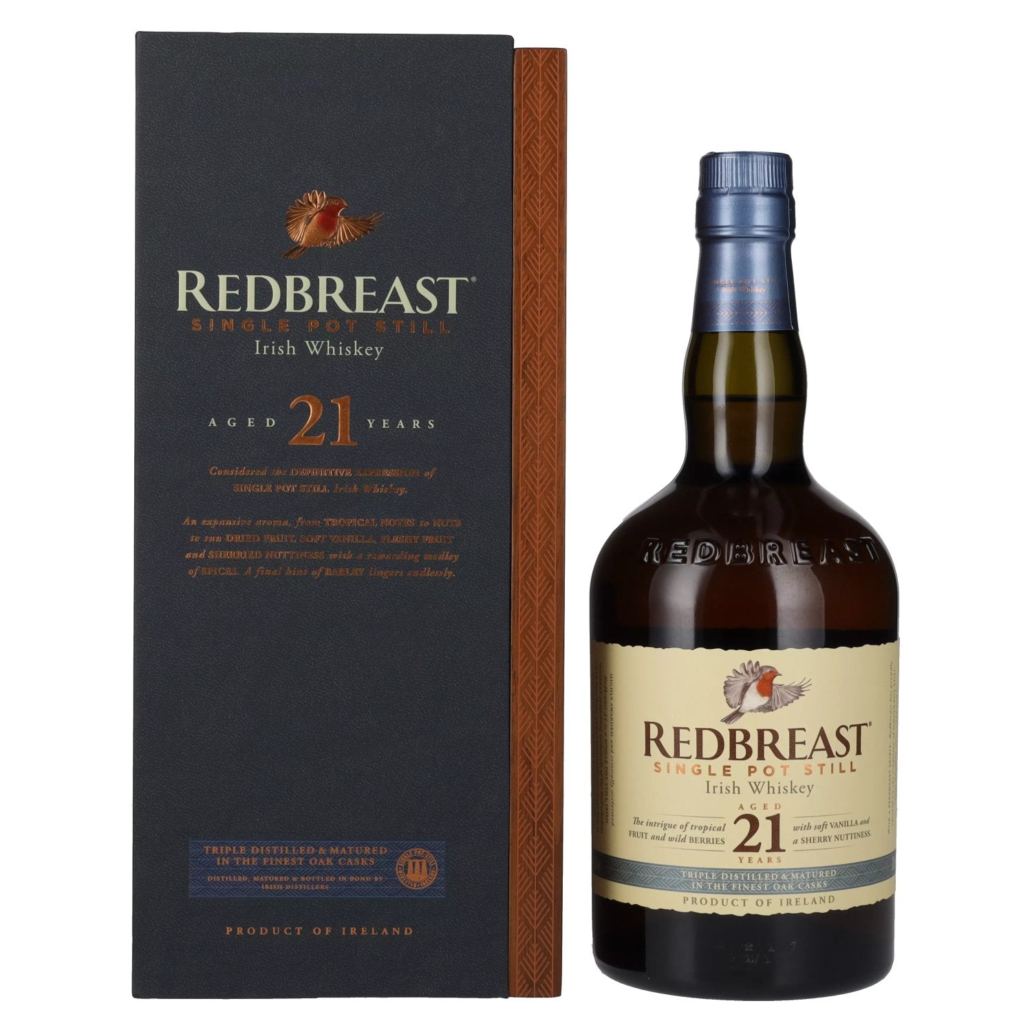 Redbreast 21 Years Old Single Pot Still Irish Whiskey 46% Vol. 0,7l dans une caisse en bois