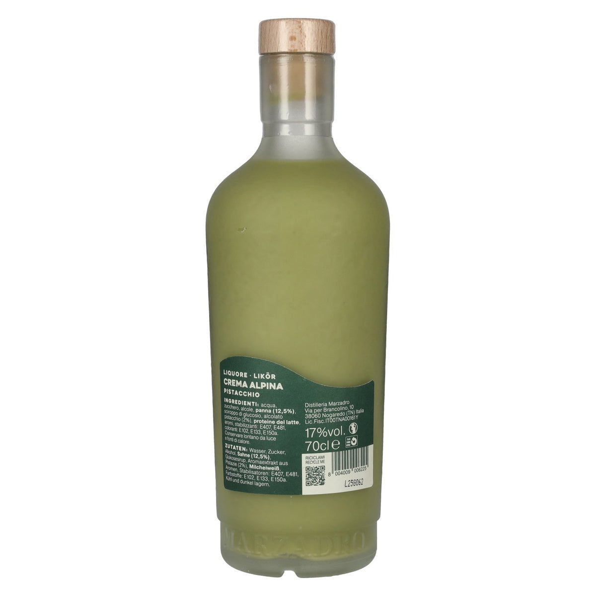 Marzadro Crema Alpina Pistache 17 % vol. 0,7 l