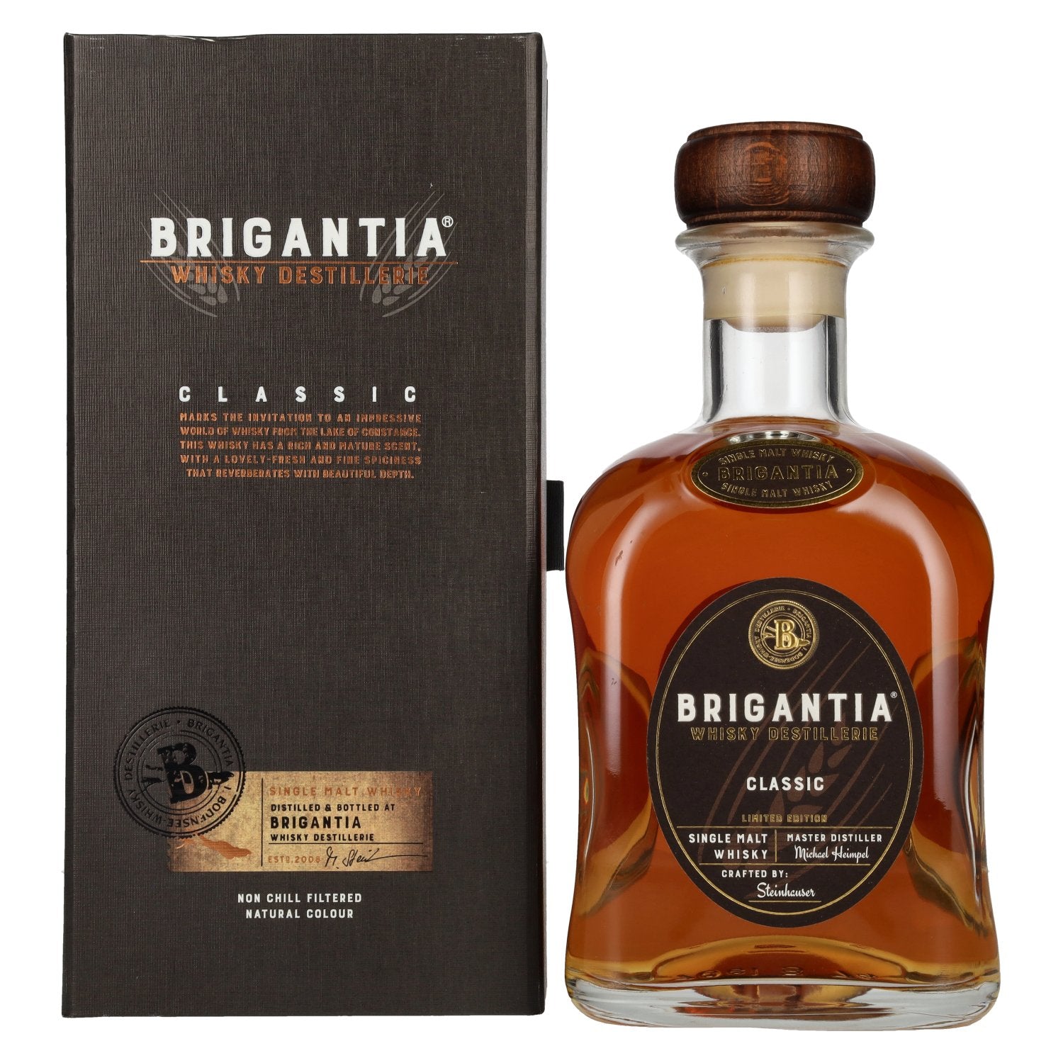 Steinhauser BRIGANTIA CLASSIC Single Malt Whisky Limited Edition 43% Vol. 0,7l in geschenkverpakking