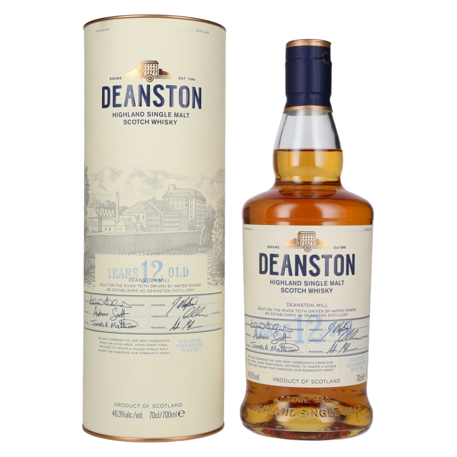 Deanston 12 Years Old Highland Single Malt 46,3% Vol. 0,7l in Geschenkbox