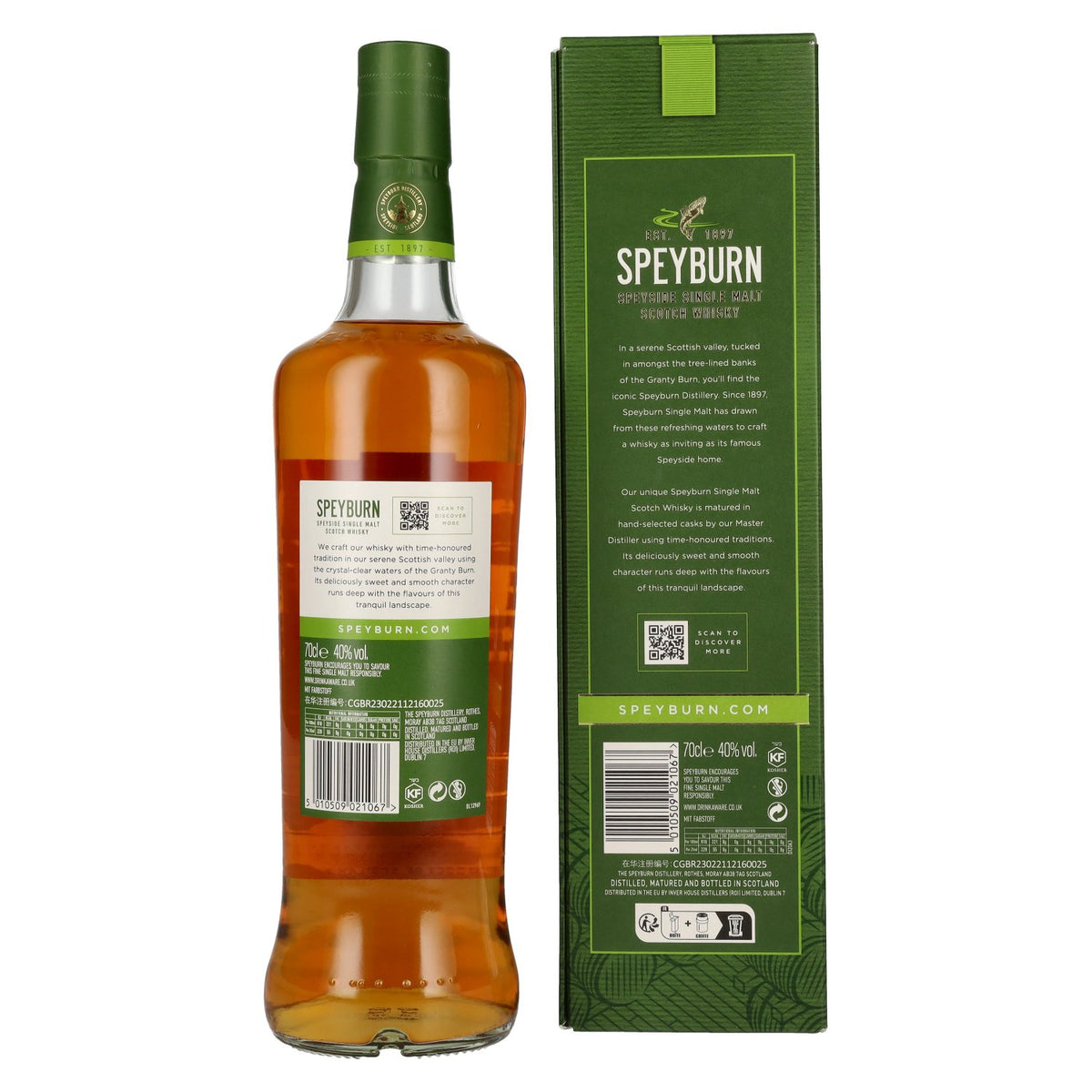 Speyburn 10 Years Old Speyside Single Malt Scotch Whisky 40% ABV 0.7l in a gift box