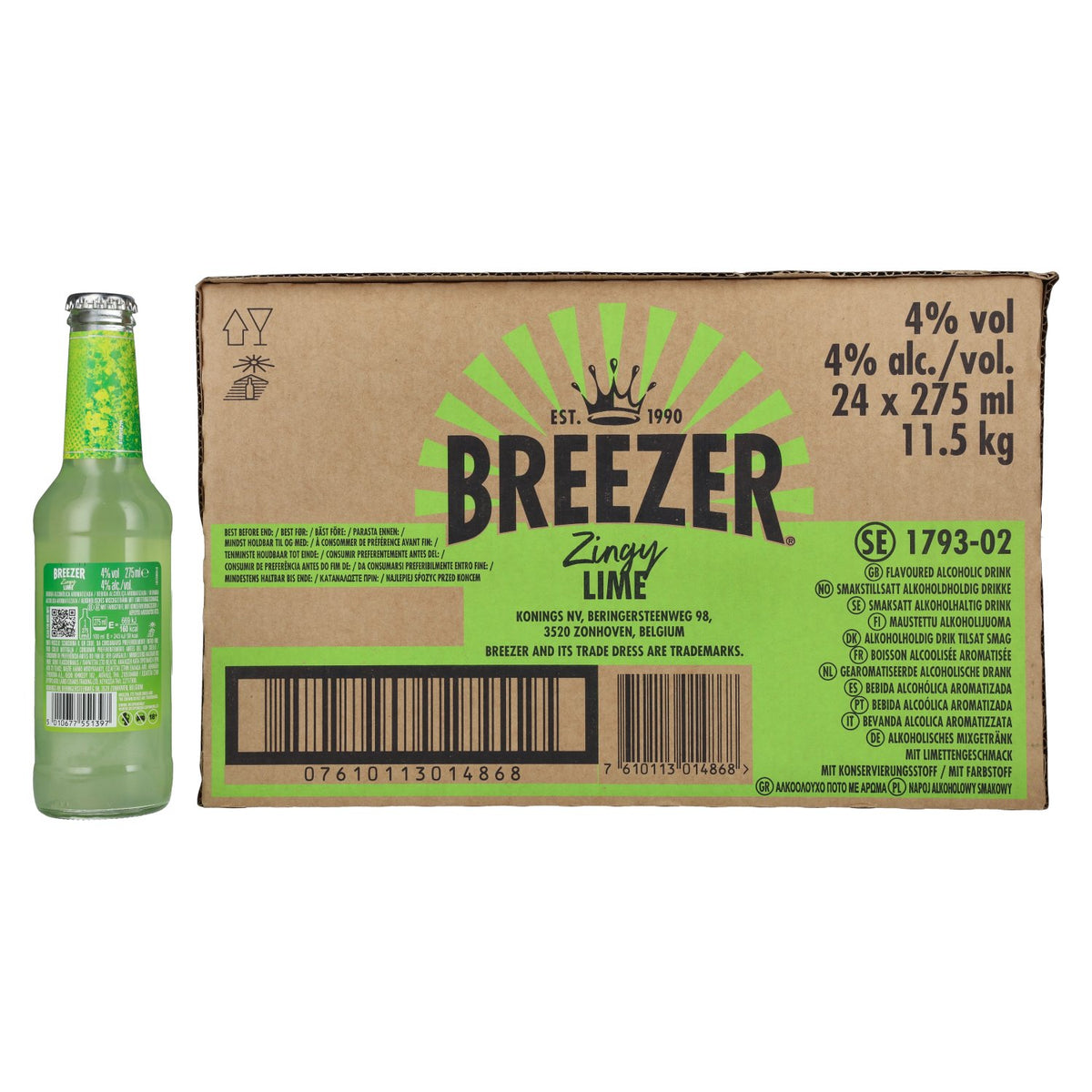 Bacardi Breezer Zingy Lime 4% Vol. 24x0,275l