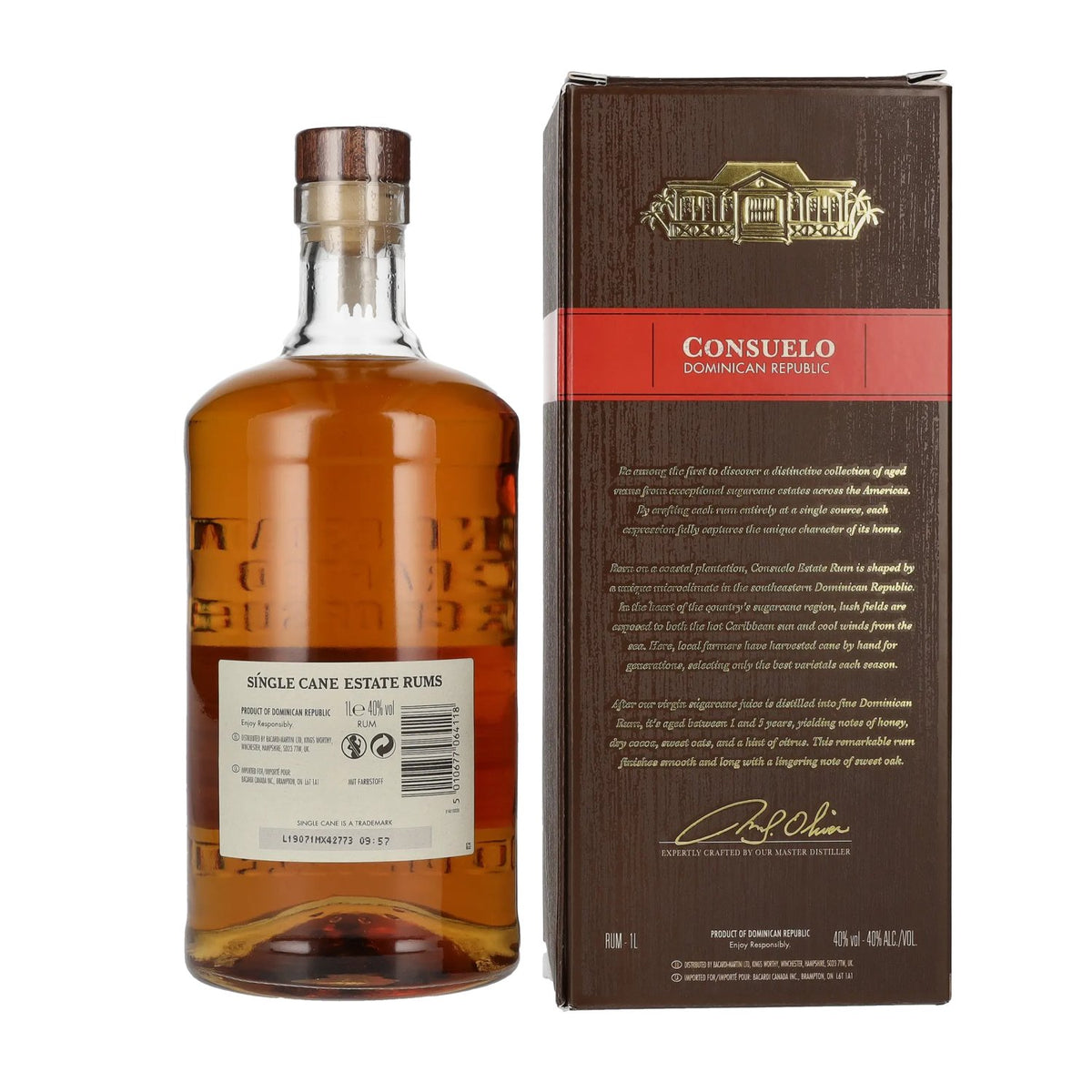 Single Cane Estate Rums CONSUELO 40% Vol. 1l in Geschenkbox