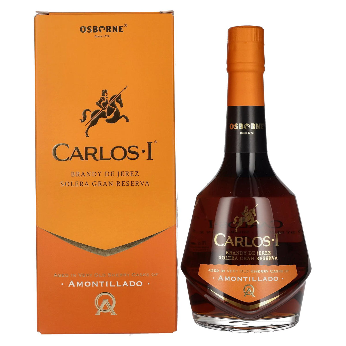 Brandy Carlos I Solera Gran Reserva AMONTILLADO Brandy de Jerez 40,3% Vol. 0,7l in gift box