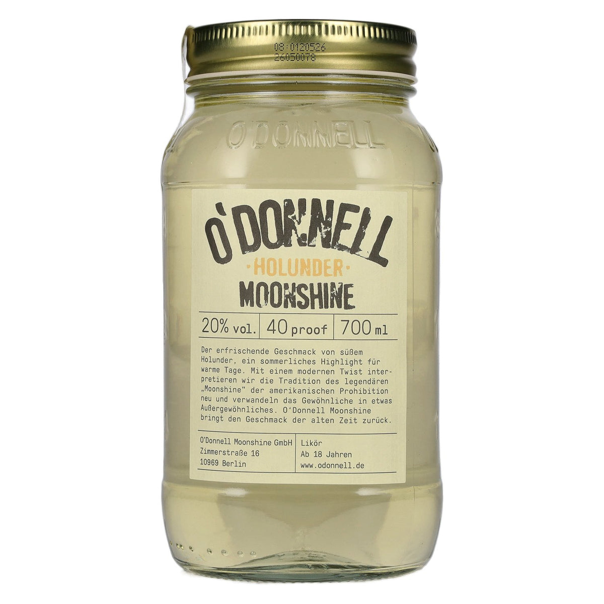 O'Donnell Moonshine HOLUNDER Likör 20% Vol. 0,7l