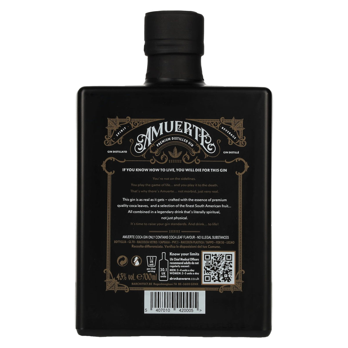 Amuerte COCA GIN - Black Edition 43% Vol. 0,7l