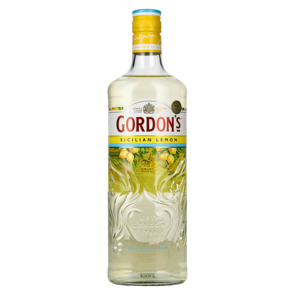 Gin distillé « SICILIAN LEMON » de Gordon's, 37,5 % vol., 0,7 l