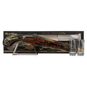 Mocambo Ron Añejo 10 Years Solera Limitada Edición Anniversario Buccaneer Pistol 40% Vol. 0,2l in geschenkverpakking met 2 borrelglazen