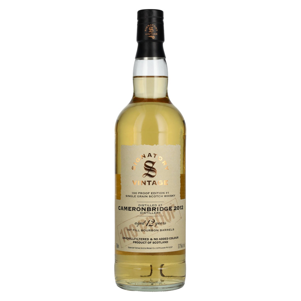 Signatory Vintage 100 Proof Edition CAMERONBRIDGE 12 Years Old Single Grain #1 2012 57,1% Vol. 0,7l