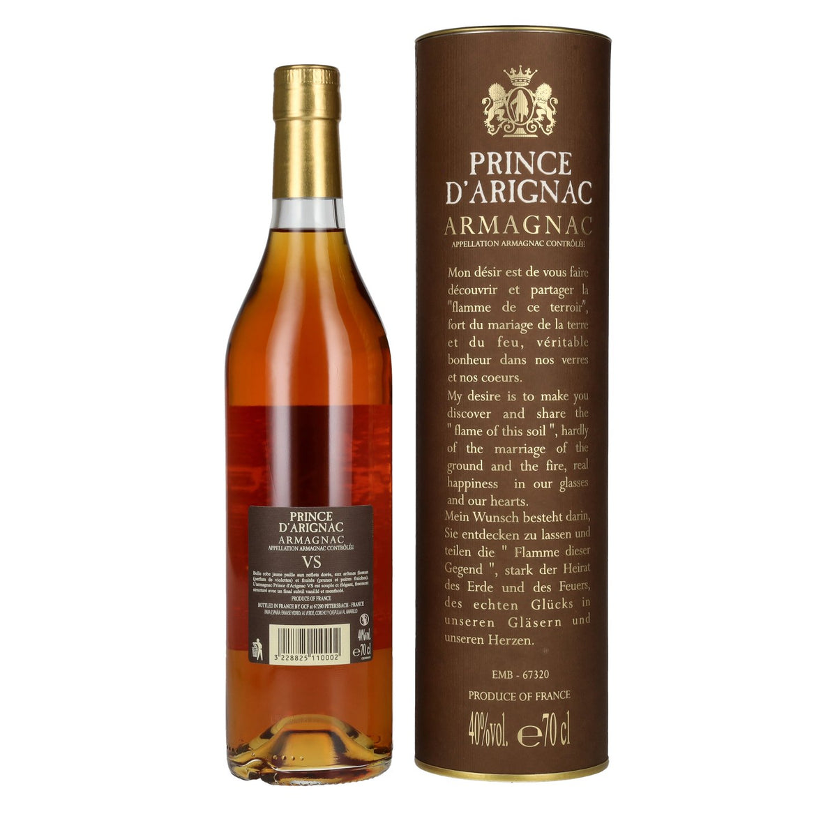 Prince D'Arignac Armagnac VS 40% vol. 0,7 l in geschenkverpakking