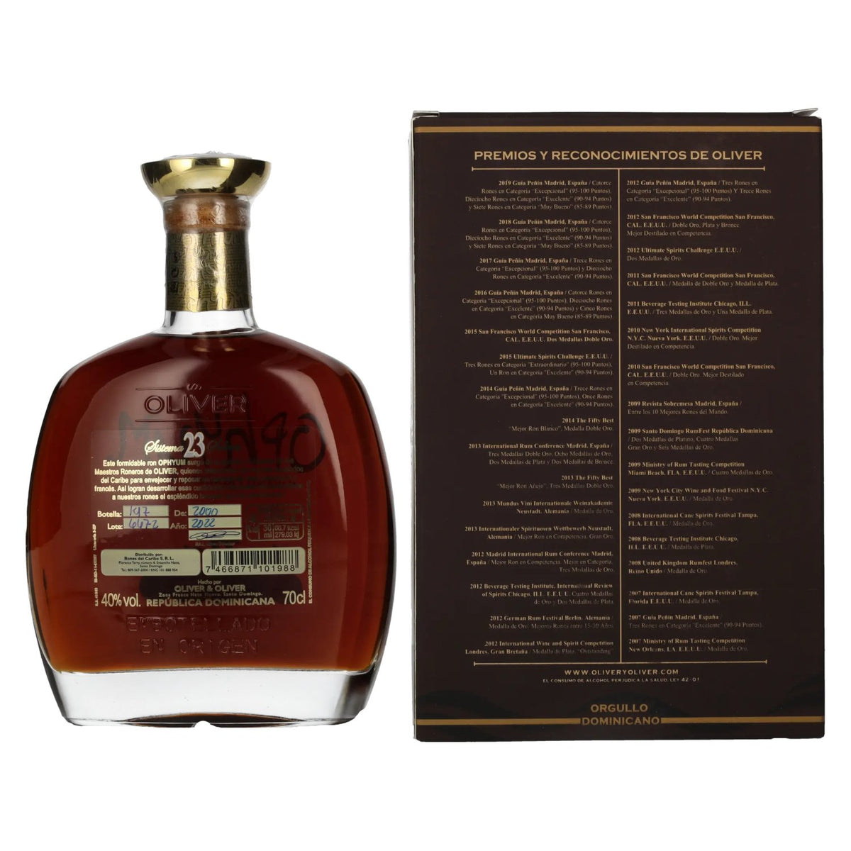 Ophyum 23 Metódo Solera Grand Premiere Rhum 40 % vol. 0,7 l dans un coffret cadeau