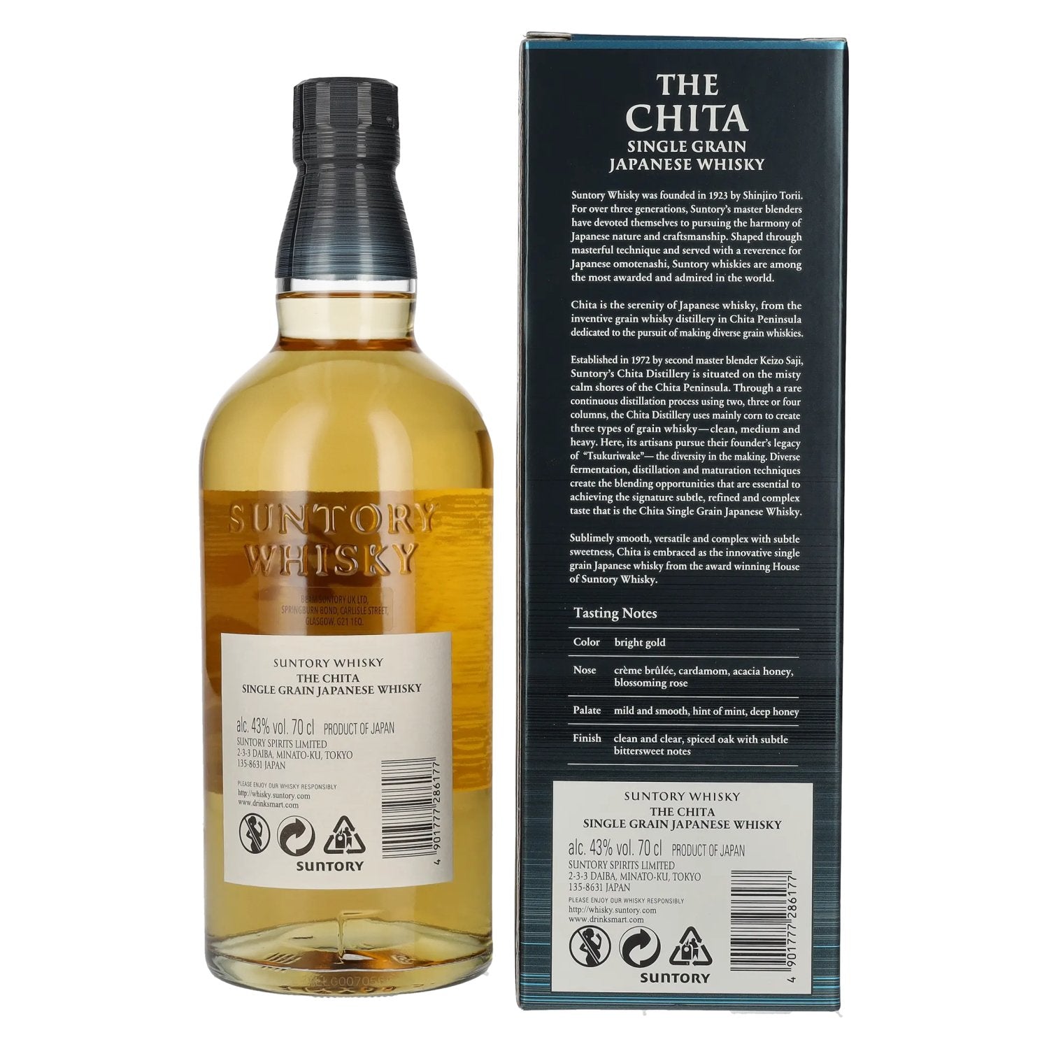 Suntory Whisky THE CHITA Single Grain Japanese Whisky 43% Vol. 0,7l in Geschenkbox