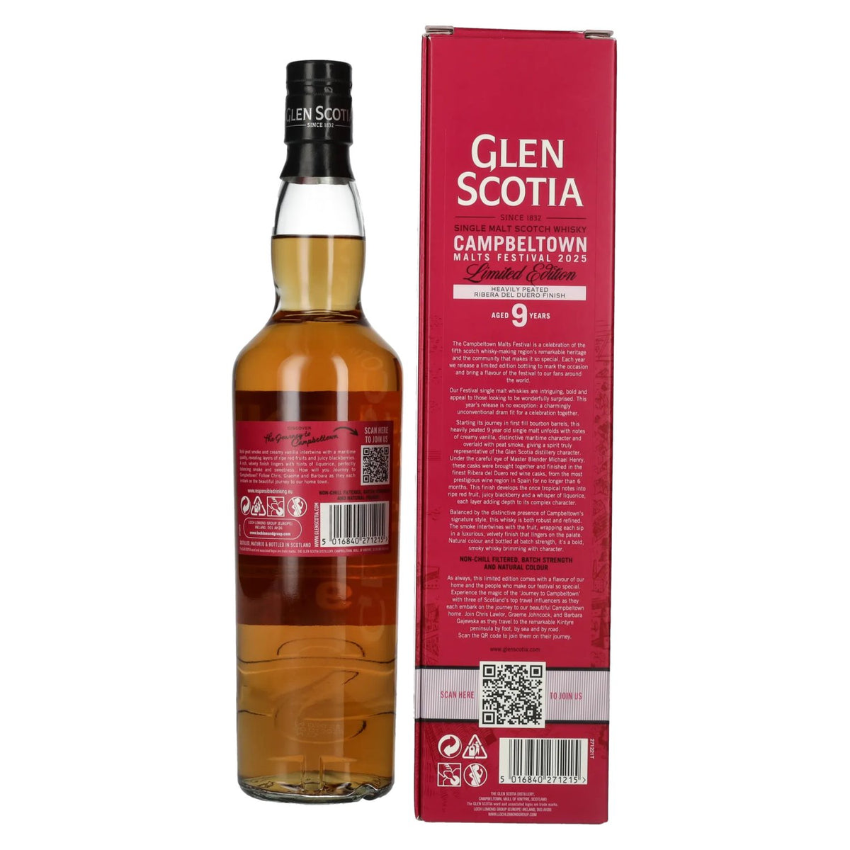 Glen Scotia 9 Years Old CAMPBELTOWN Festival Edition Single Malt Scotch Whisky 54.3% ABV 0.7l in a gift box