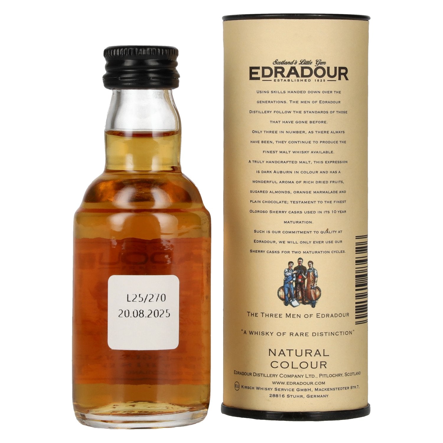 Edradour 10 Years Old Highland Single Malt Scotch Whisky 40% Vol. 0,05l in Geschenkbox