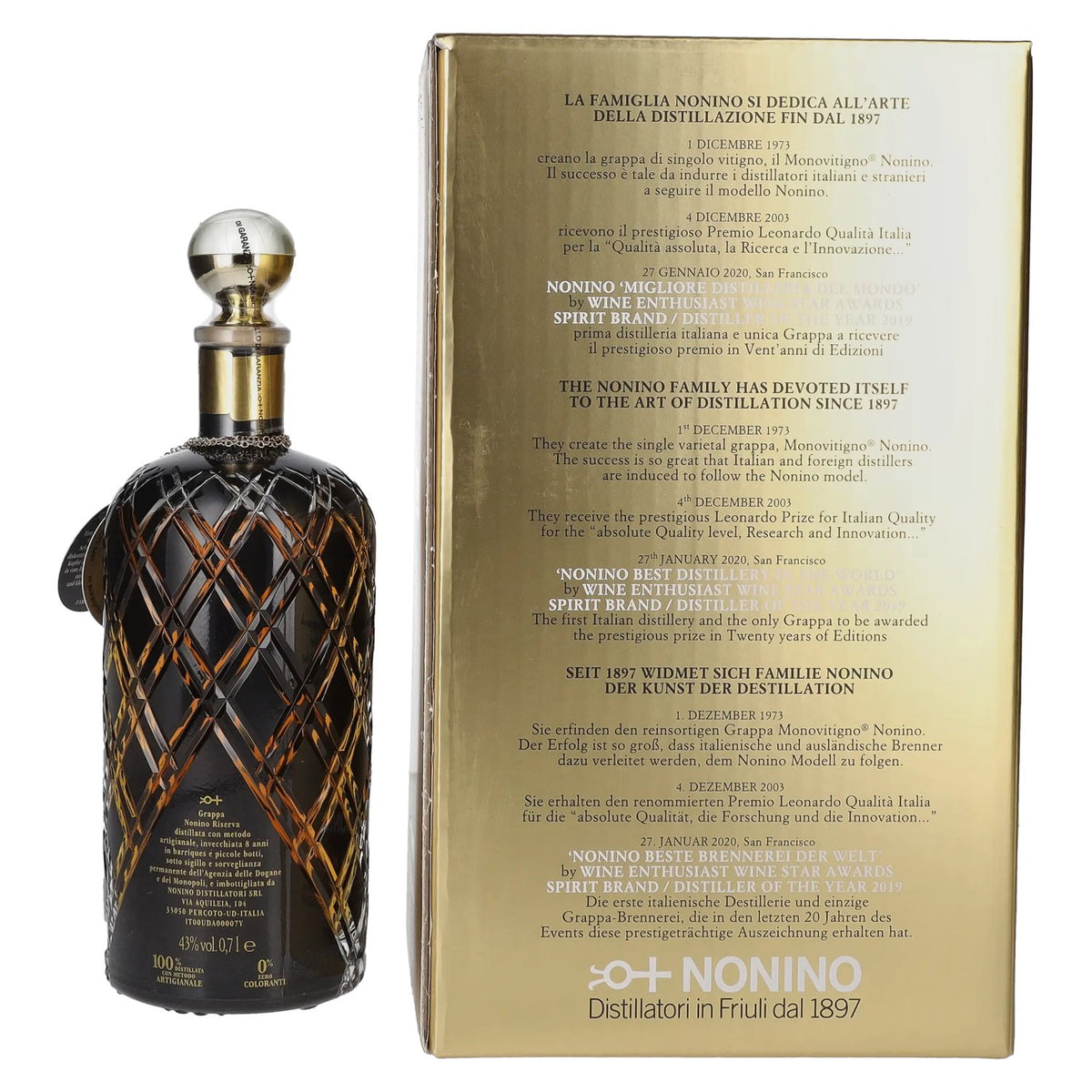 Nonino Grappa Riserva 8 Years Old 43% ABV 0.7l in a gift box