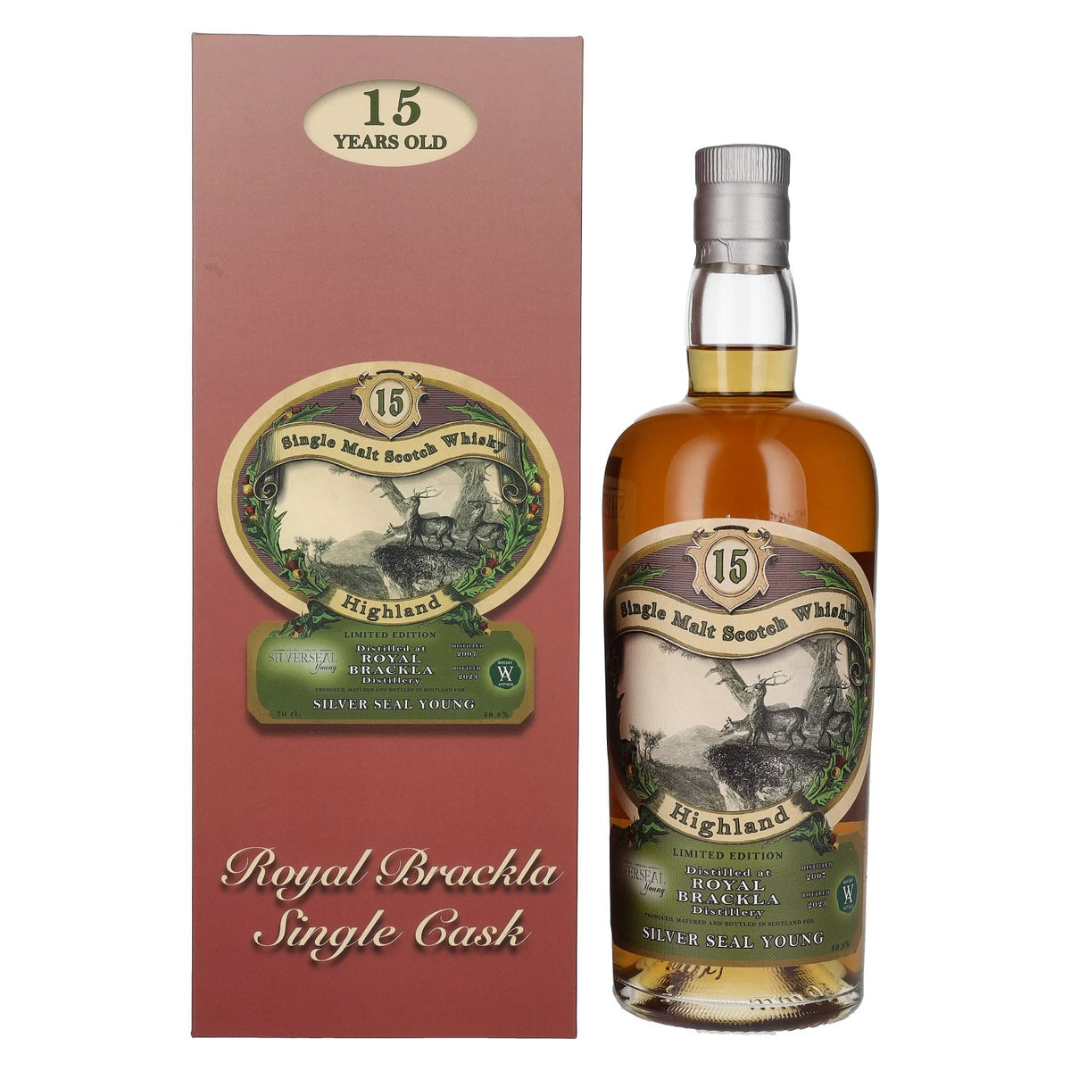 Silver Seal Royal Brackla 15-Year-Old Single Cask Whisky 2007, 59.3% ABV, 0.7 litres, in a gift box