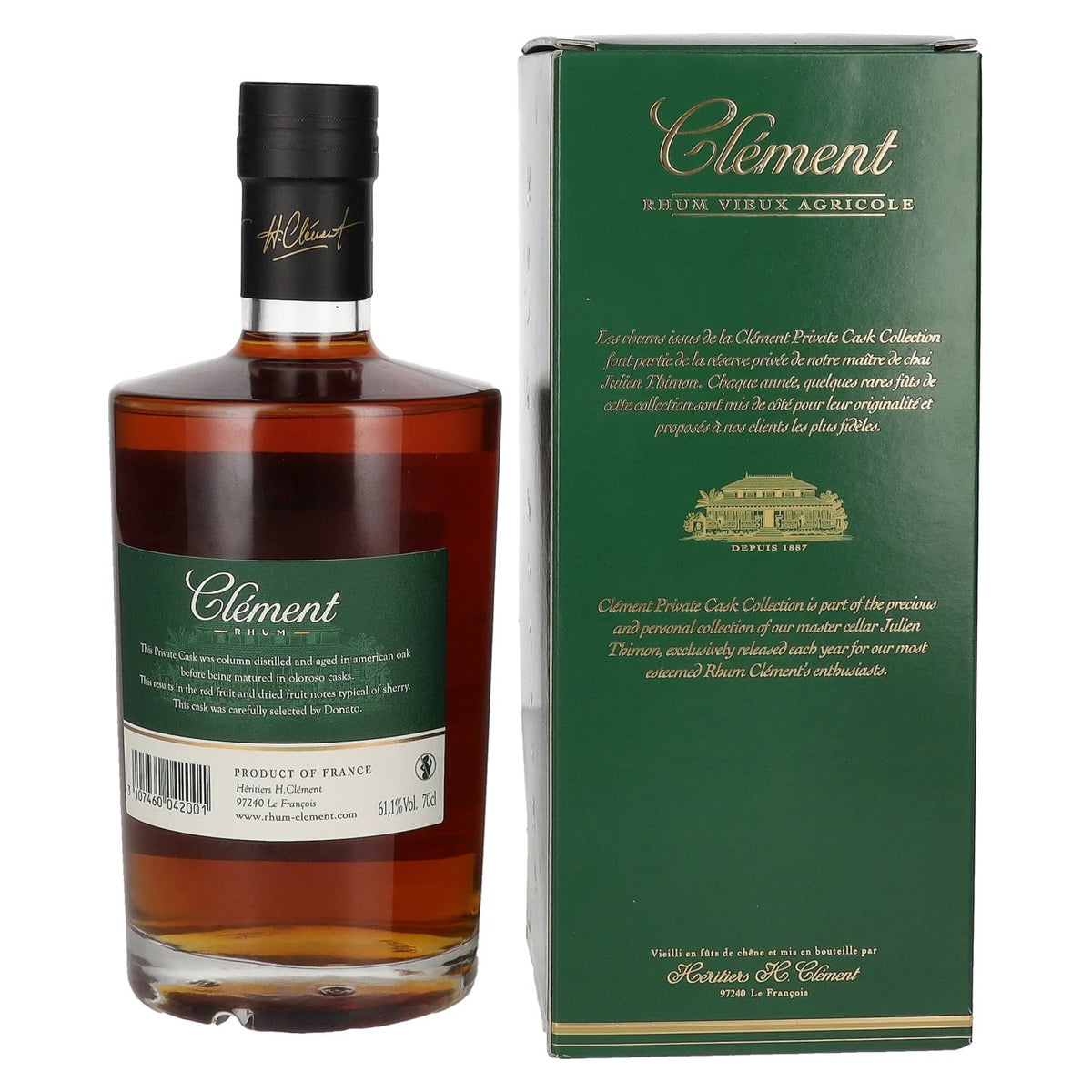Clément Rhum Vieux Agricole PRIVATE CASK Oloroso 61,1% Vol. 0,7l in geschenkverpakking
