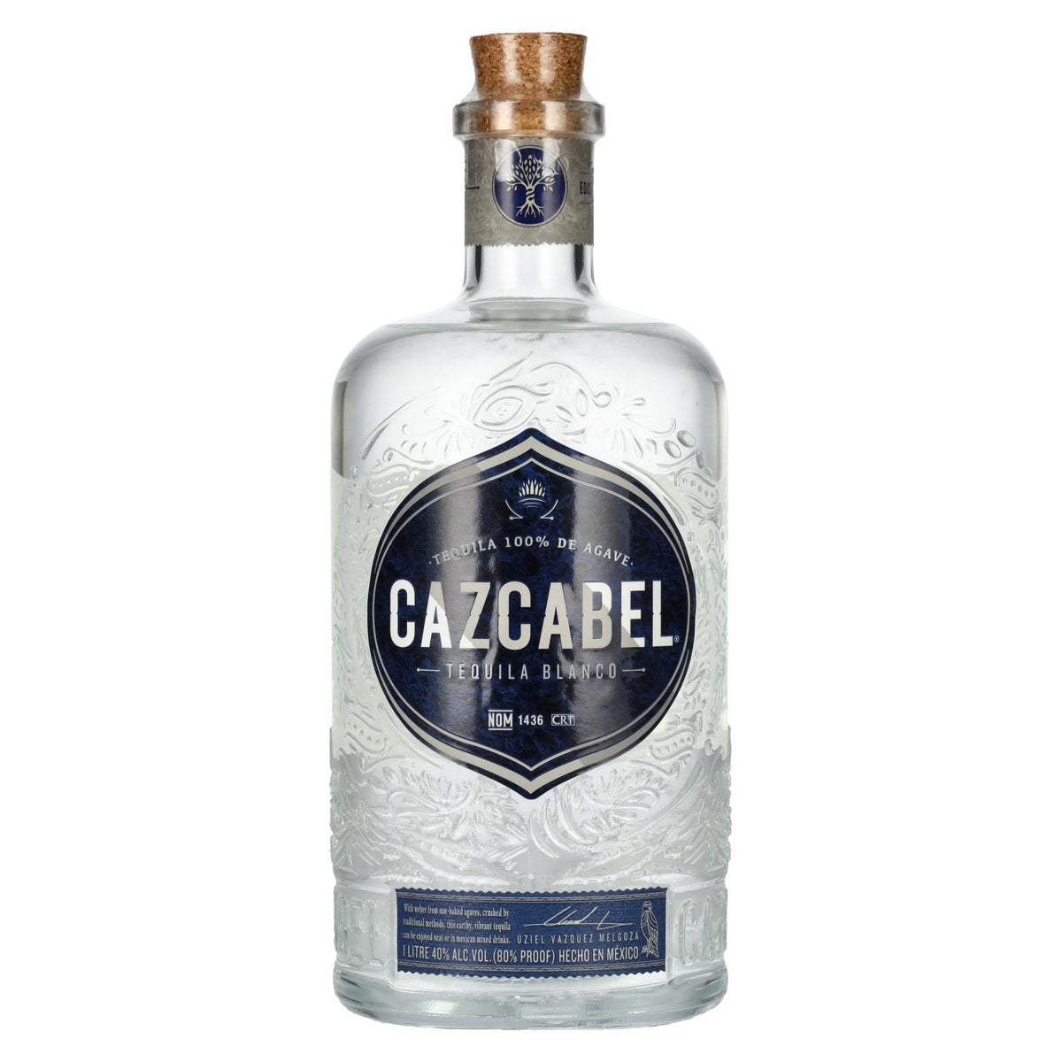 Cazcabel Tequila BLANCO 100% de Agave 40% Vol. 1l
