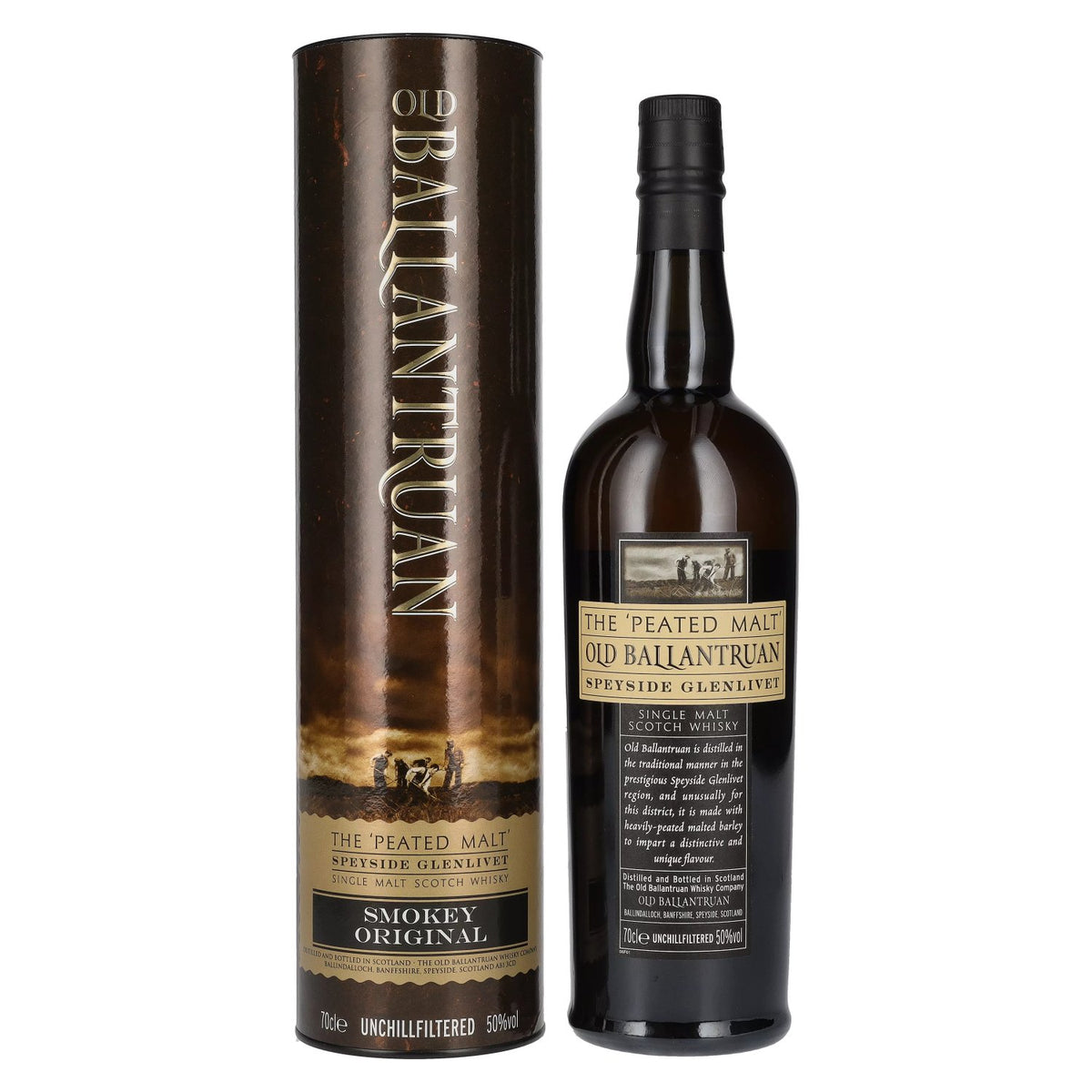 Old Ballantruan the PEATED MALT Unchillfiltered 50% Vol. 0,7l in Geschenkbox