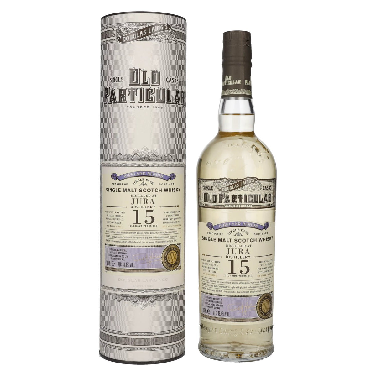 Douglas Laing OLD PARTICULAR Jura 15 Years Old Single Cask Malt 2008 48.4% ABV 0.7l in a gift box