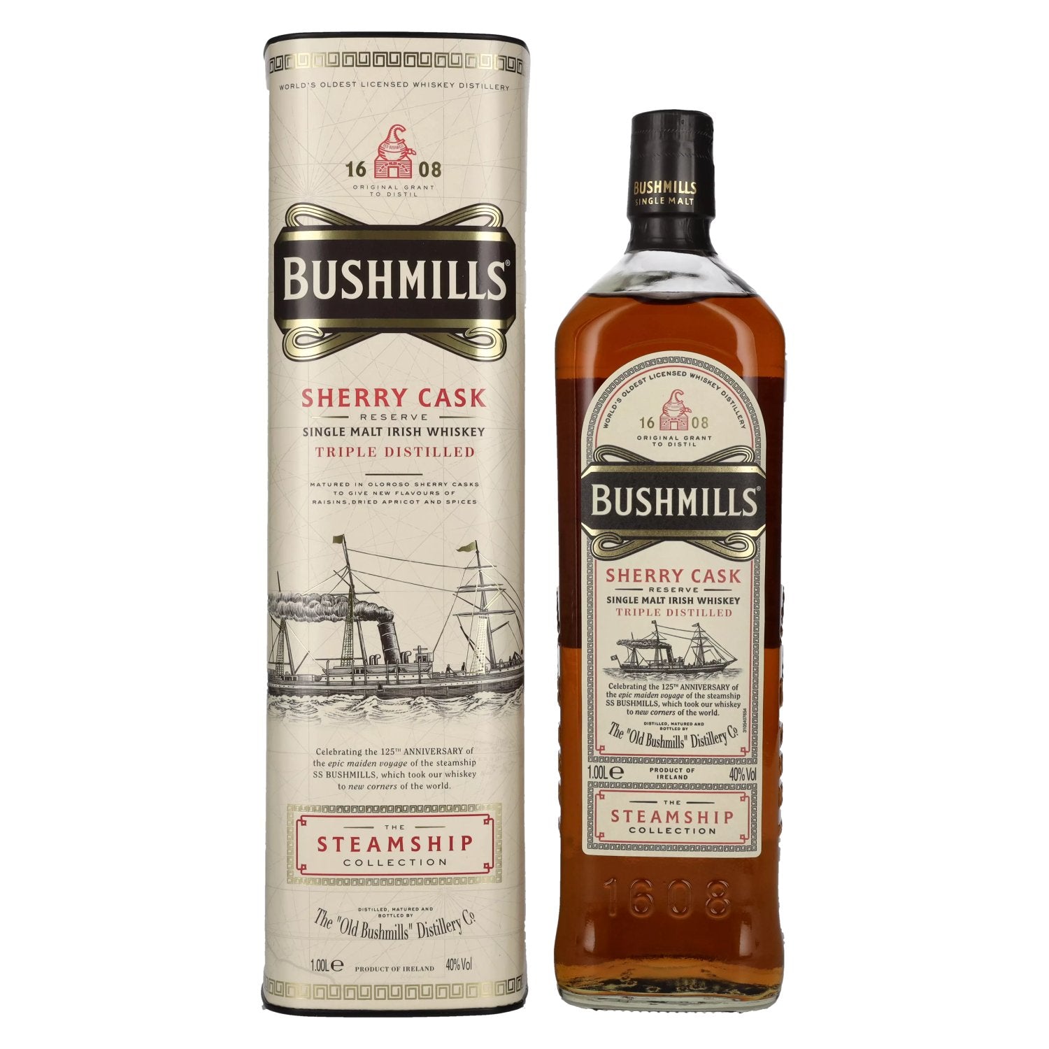 Bushmills SHERRY CASK Reserve The Steamship Collection 40% Vol. 1l in geschenkverpakking