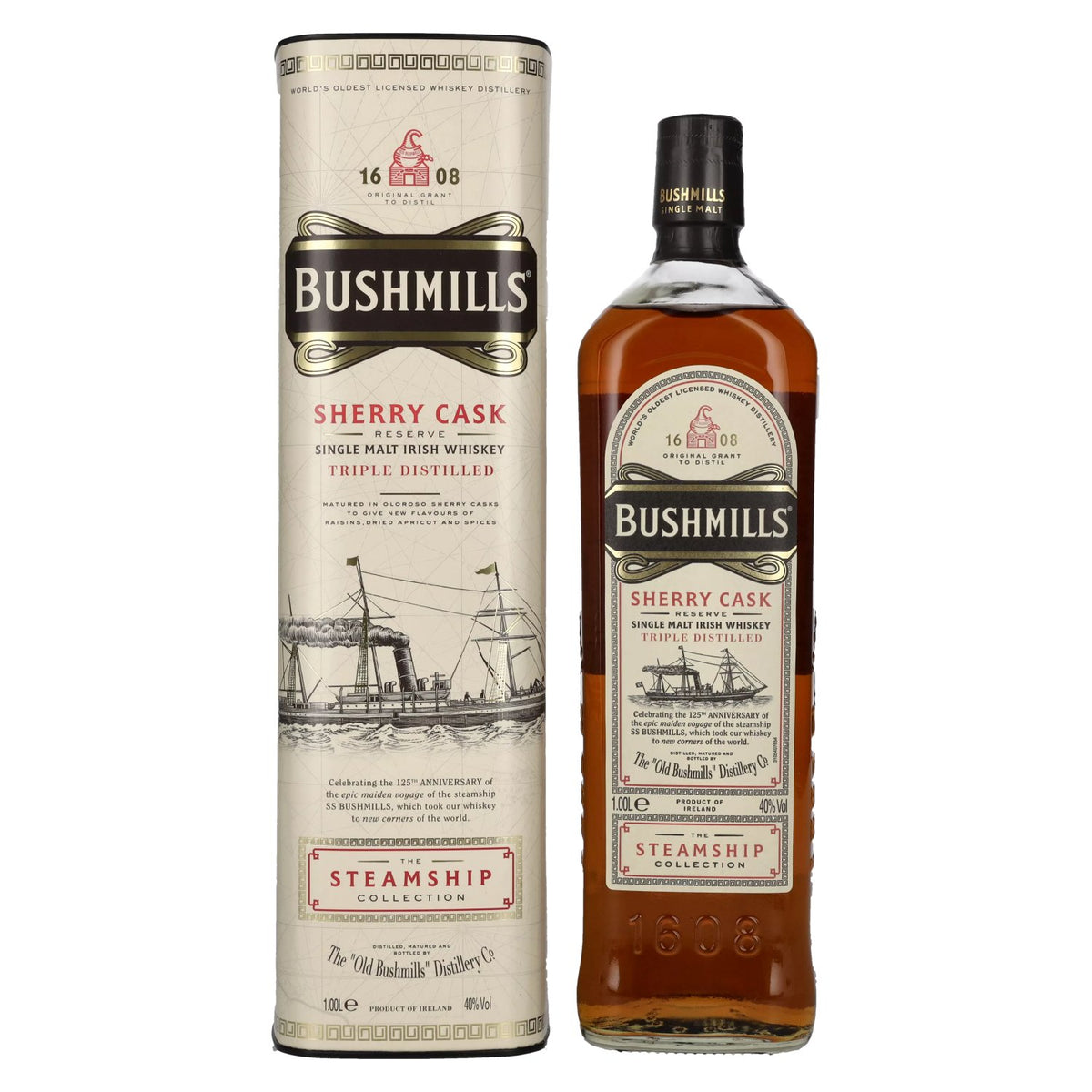 Bushmills SHERRY CASK Reserve The Steamship Collection 40 % vol., 1 l, dans un coffret cadeau
