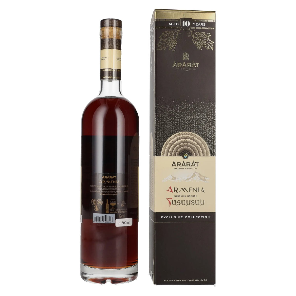 Ararat Armenia 10 ans d'âge, collection exclusive, 45 % vol., 0,7 l, dans un coffret cadeau