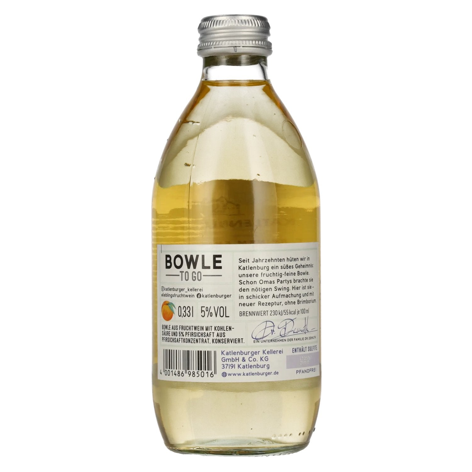 Katlenburger Bowle-To-Go Pfirsich 5% Vol. 0,33l