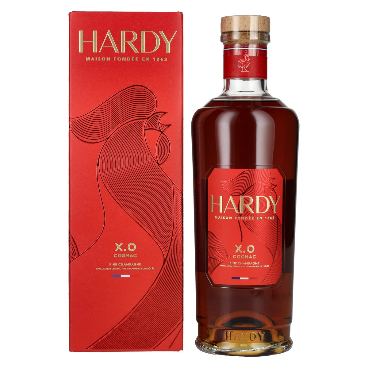 Hardy Cognac XO Fine Champagne 40 % vol., 0,7 l, dans un coffret cadeau