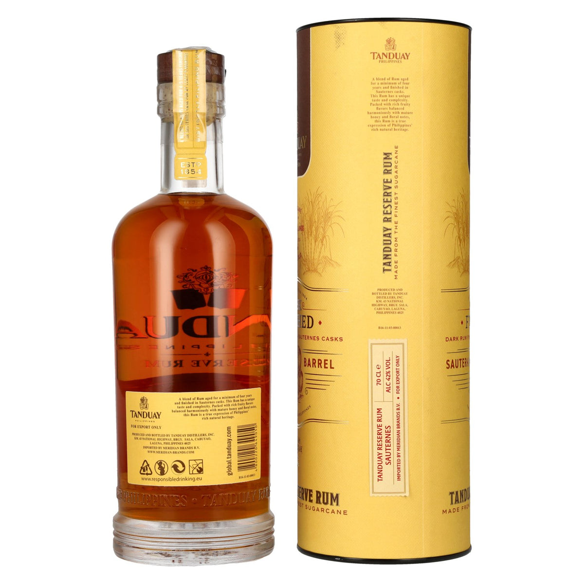 Tanduay Tesoro Reserve Rum Sauternes Cask Finish 42% Vol. 0,7l in Geschenkbox