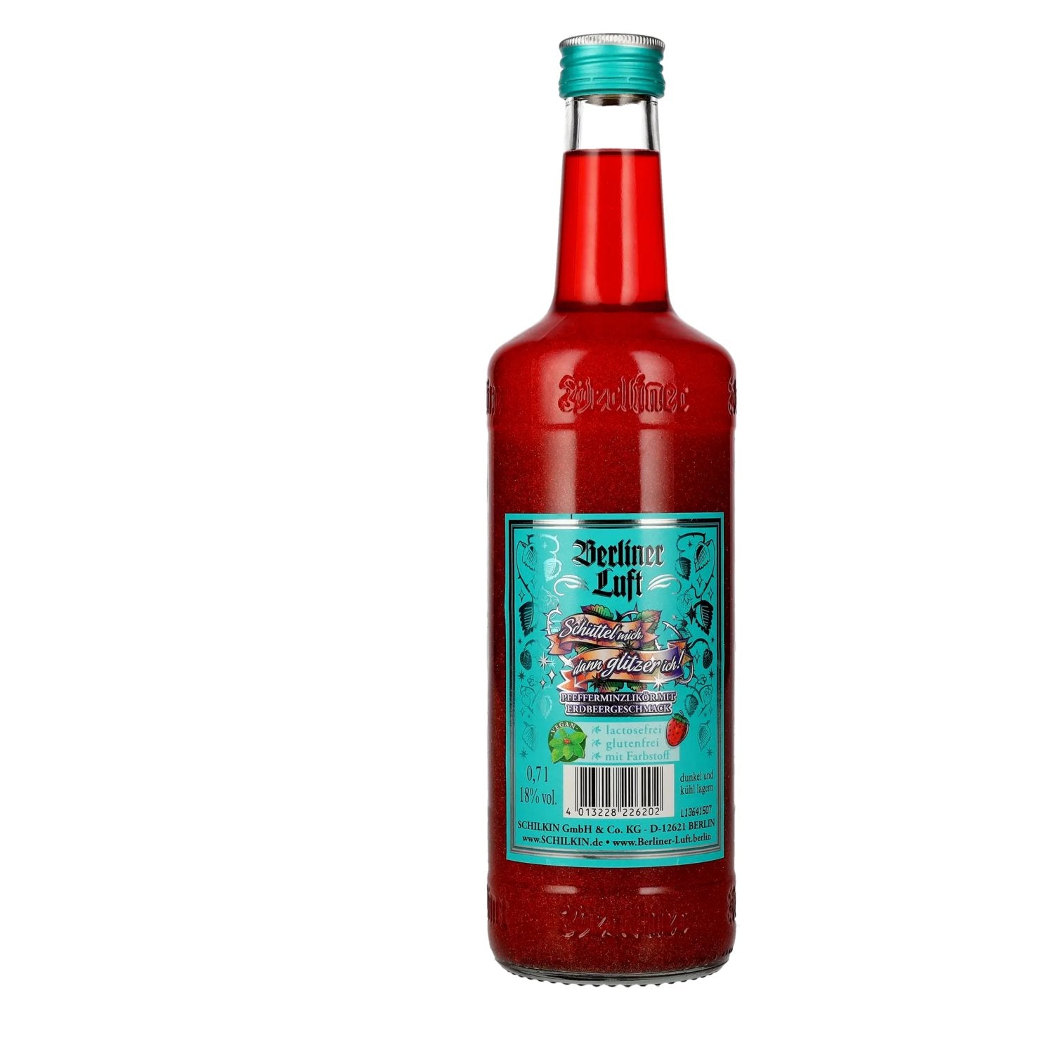 Berliner Luft GLITTER ERDBEERE Der Frische Pfefferminzlikör 18% Vol. 0,7l