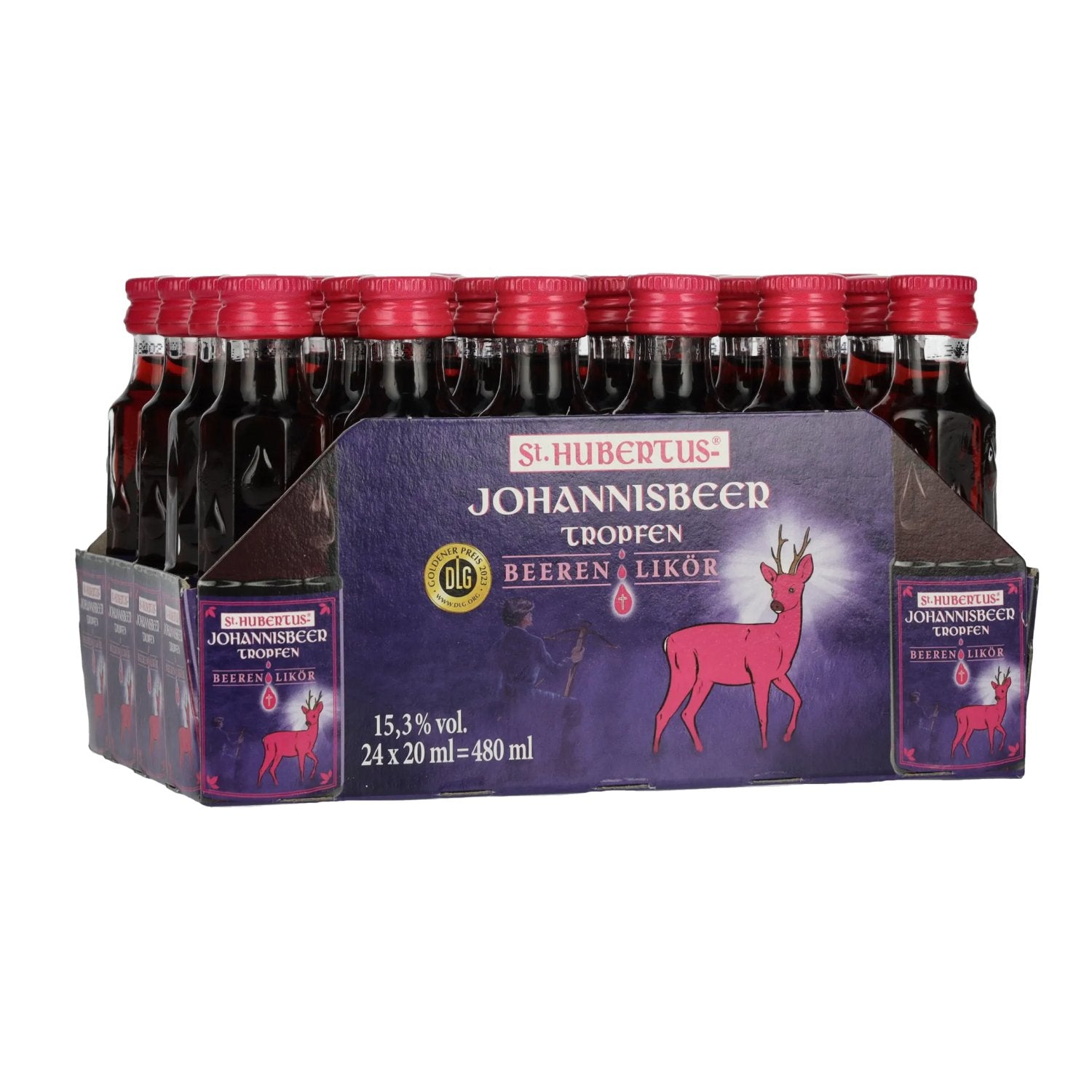 St. Hubertus JOHANNISBEER Drops Berry Liqueur 15.3% vol. 24x0.02l