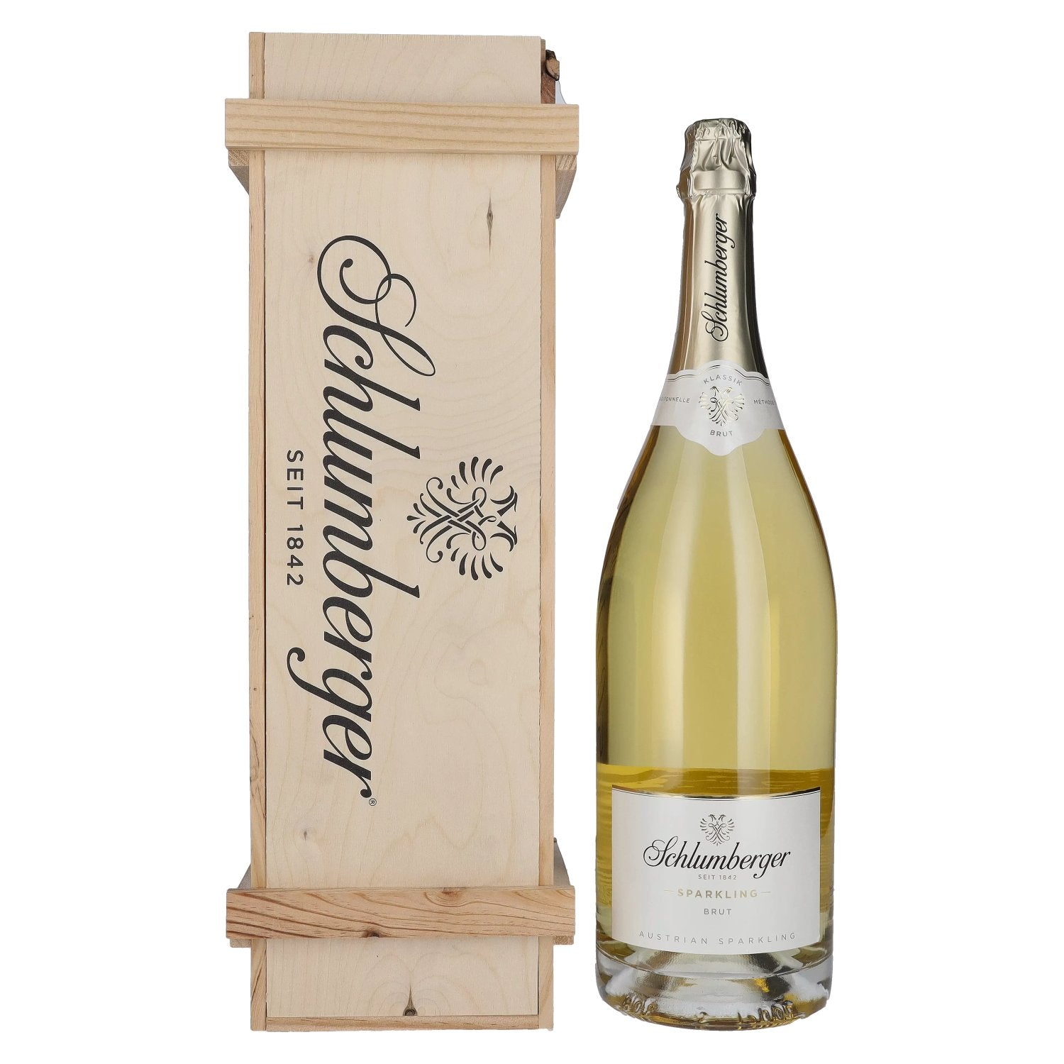 Schlumberger Sparkling Vintage Sparkling Wine Brut 12% Vol. 3l in wooden box