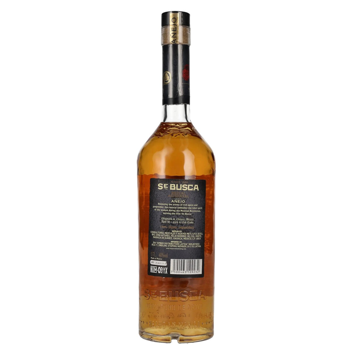 Gezocht: ambachtelijke mezcal AÑEJO 40% vol. 0,7 l