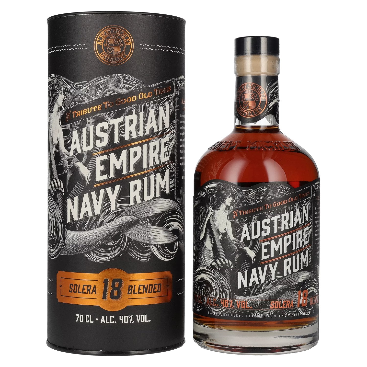 Austrian Empire Navy Rum 18 Solera Blended 40% Vol. 0,7l in Geschenkbox