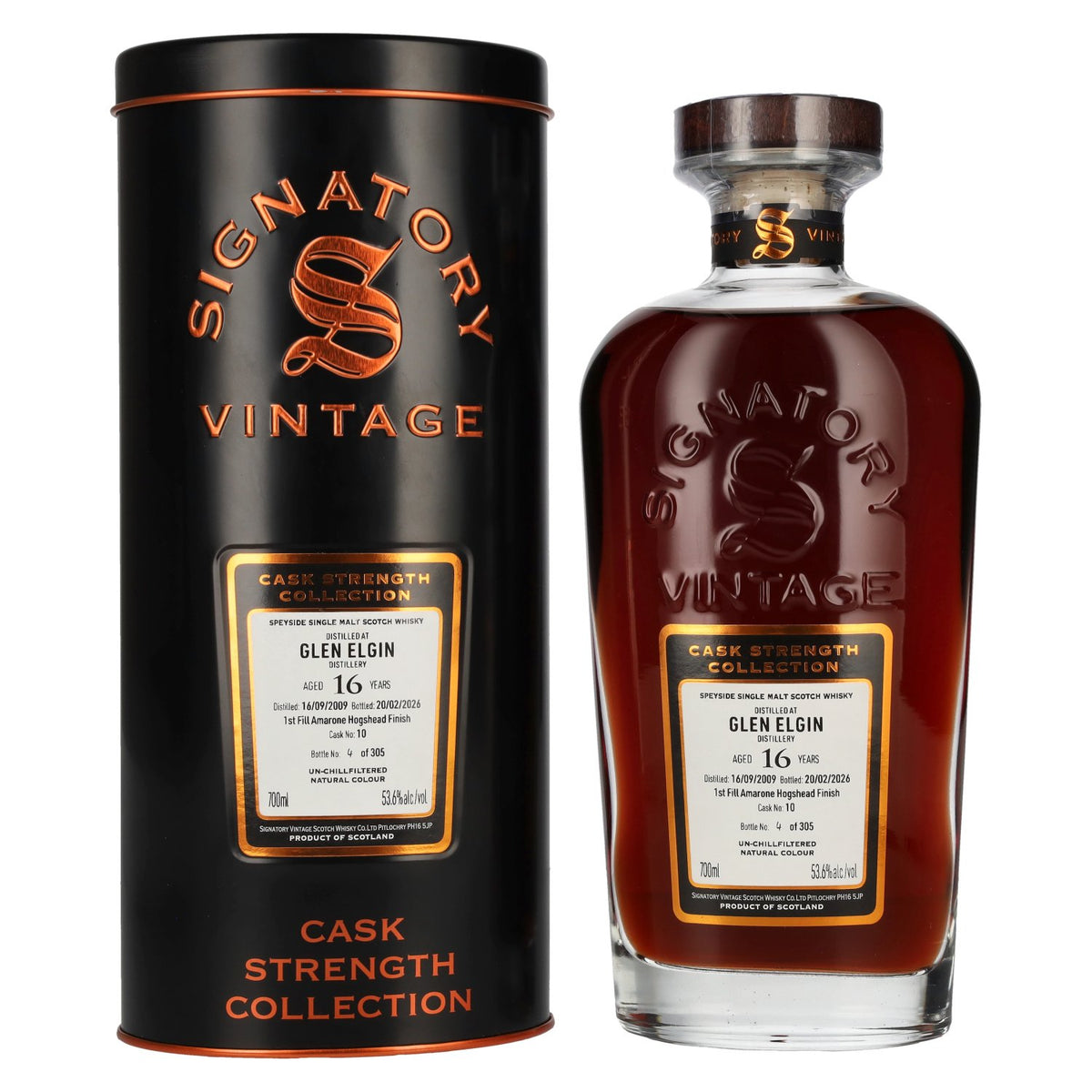 Signatory Vintage GLEN ELGIN 16 Years Old Cask Strength Collection #10 2009 53,6% Vol. 0,7l en Tinbox