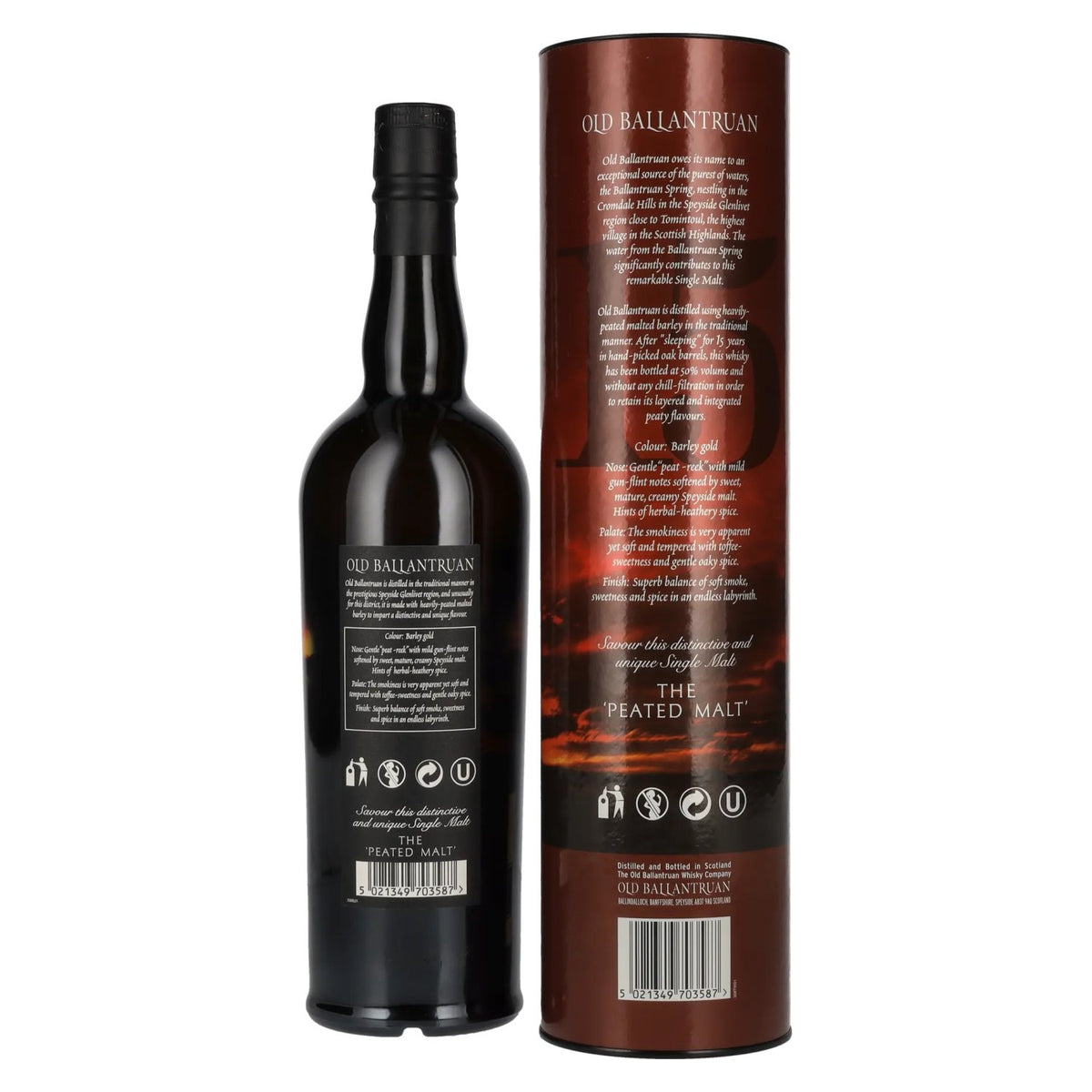 Old Ballantruan 15 Years Old The Peated Malt Single Malt Scotch Whisky 50% Vol. 0,7l in Geschenkbox